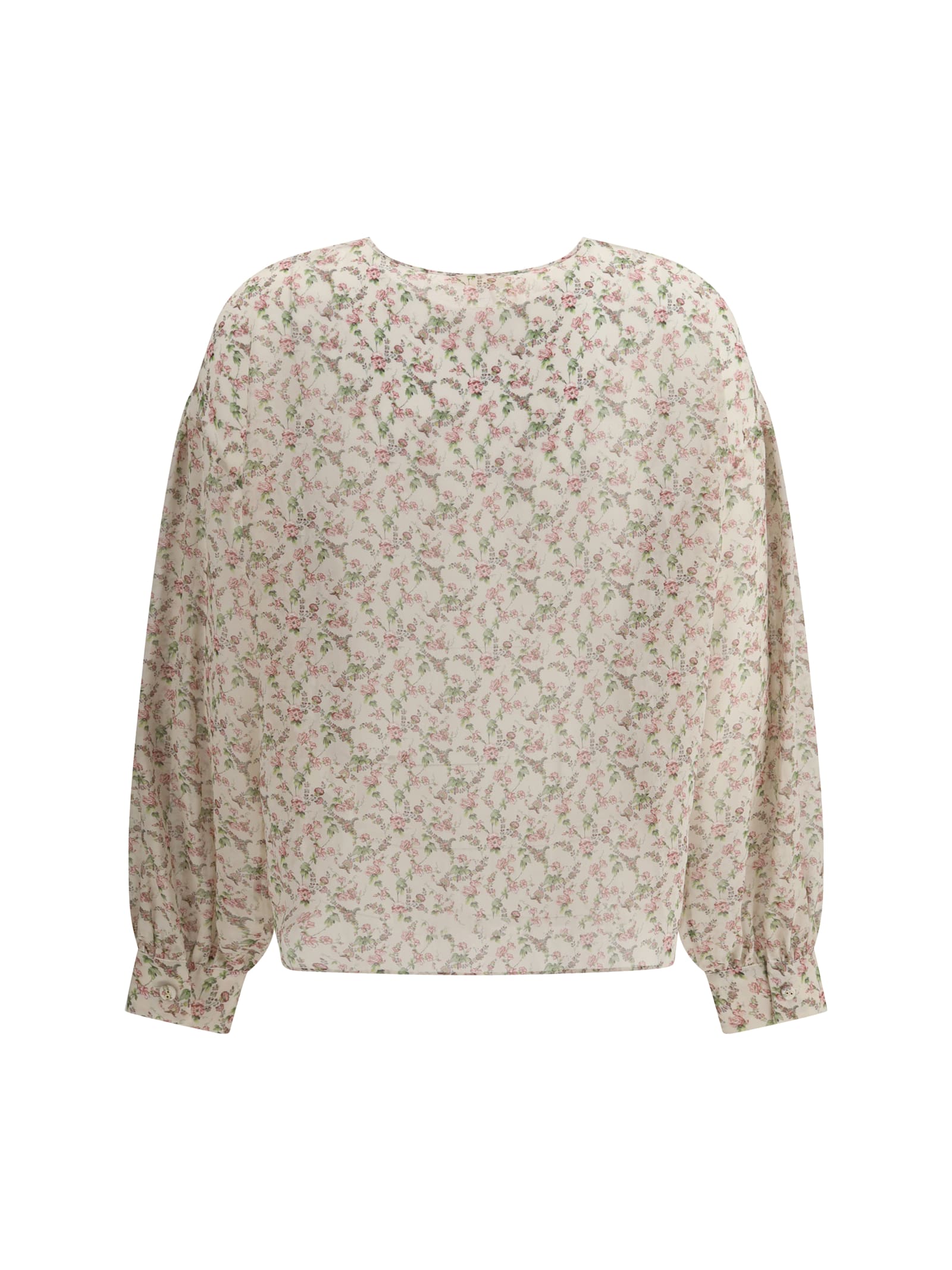 Kristina Ti Floral Print Silk Blouse In Multi