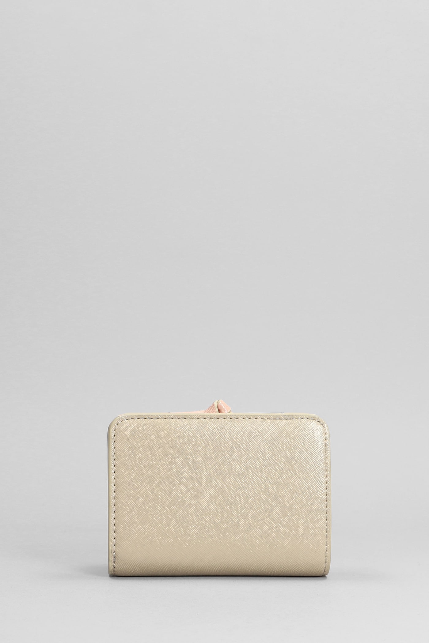 Shop Marc Jacobs The Mini Compact Wallet In Beige Leather In Khaki