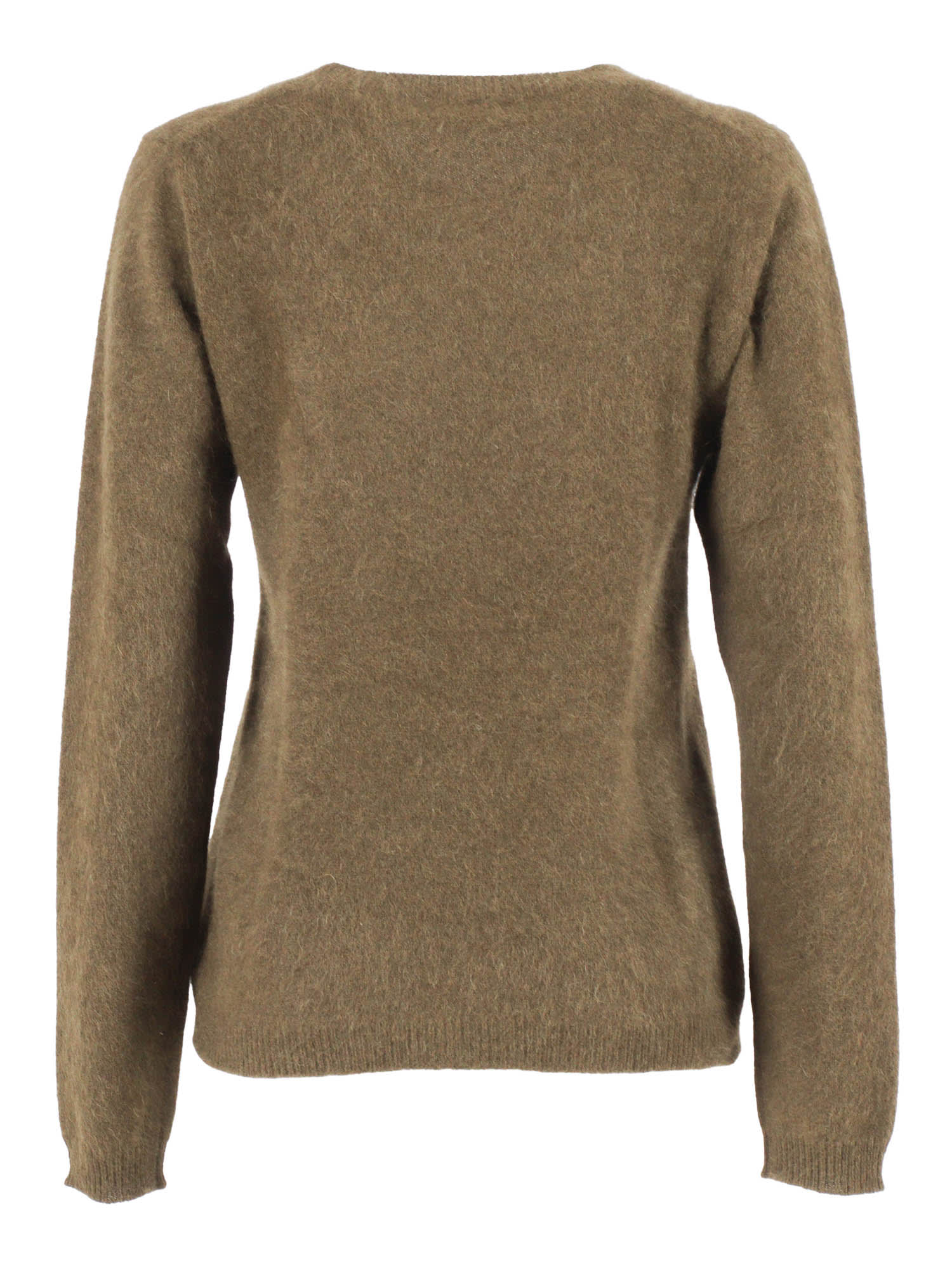 P.a.r.o.s.h Lightweight Brown Sweater With Classic Round Neckline In Brown