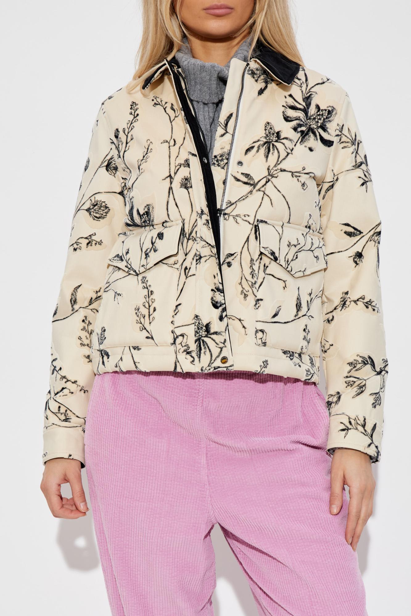 Woolrich Jacket With Patterned Velvety Finish In Animal Print