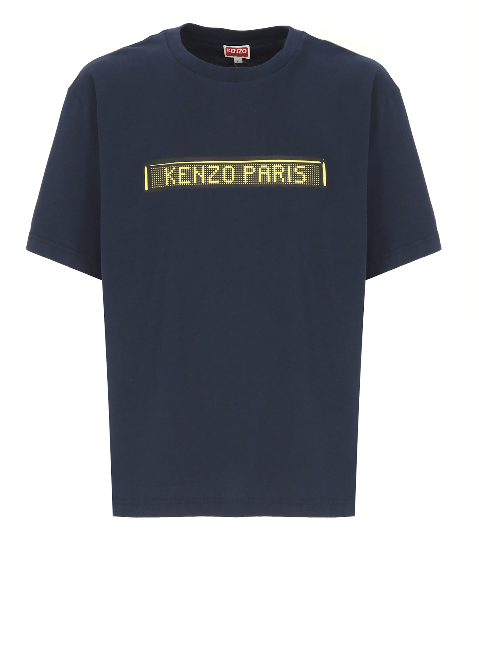 Kenzo Graphic Print Short Sleeve Cotton T-shirt In Blue