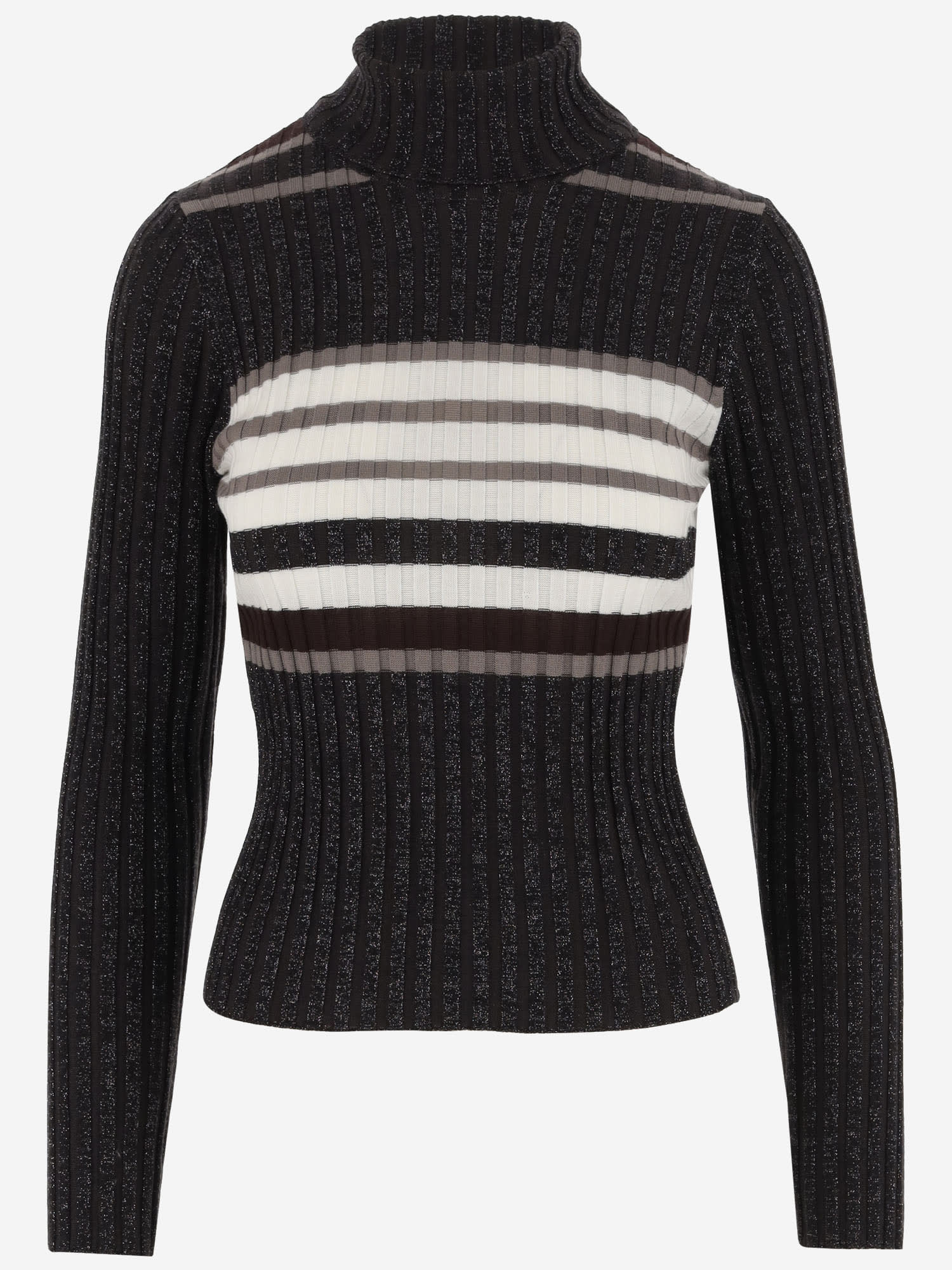 Wool Blend Pullover With Striped Pattern