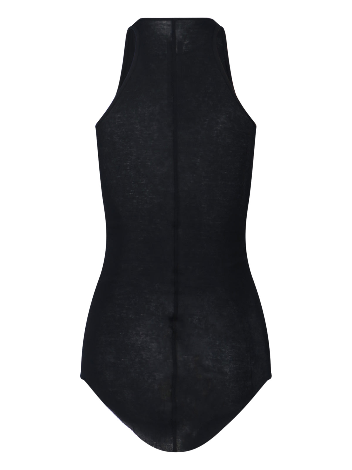 Rick Owens Racer-back Curved-hem Top In Black