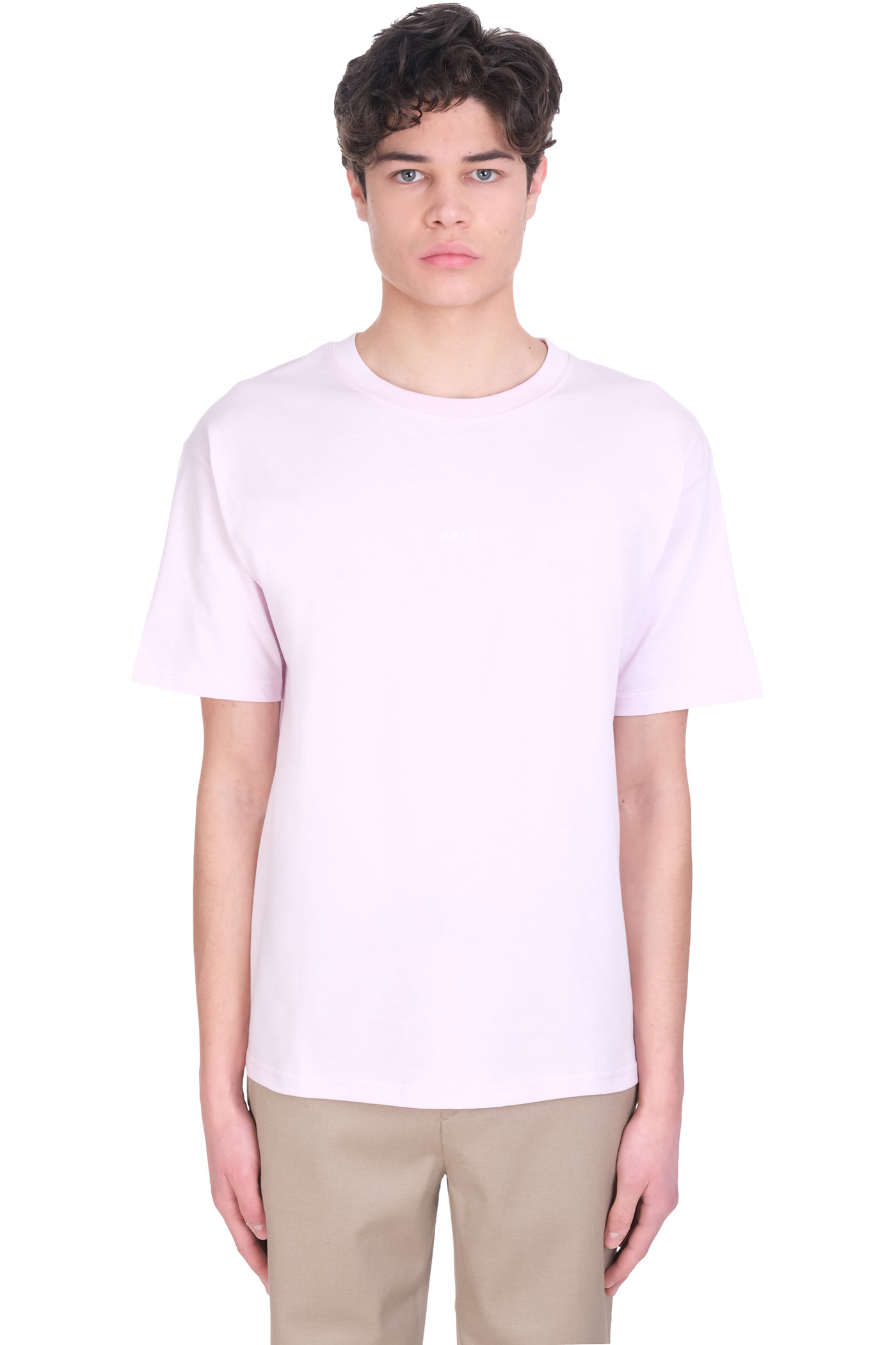 A.P.C. Kyle T-shirt In Rose-pink Cotton