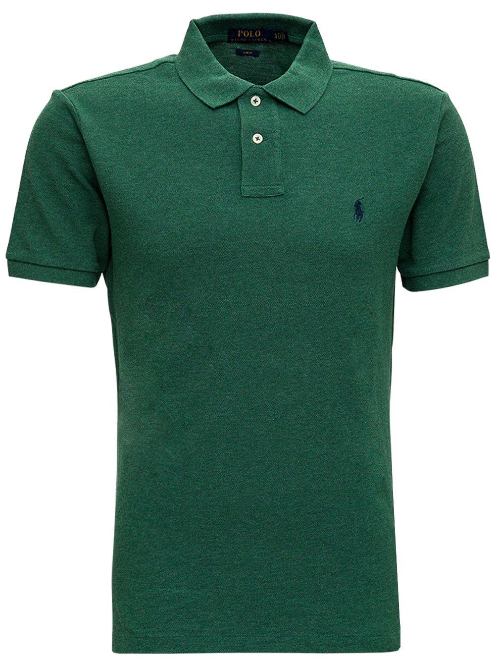 Shop Polo Ralph Lauren Logo Embroidered Polo Shirt In Green