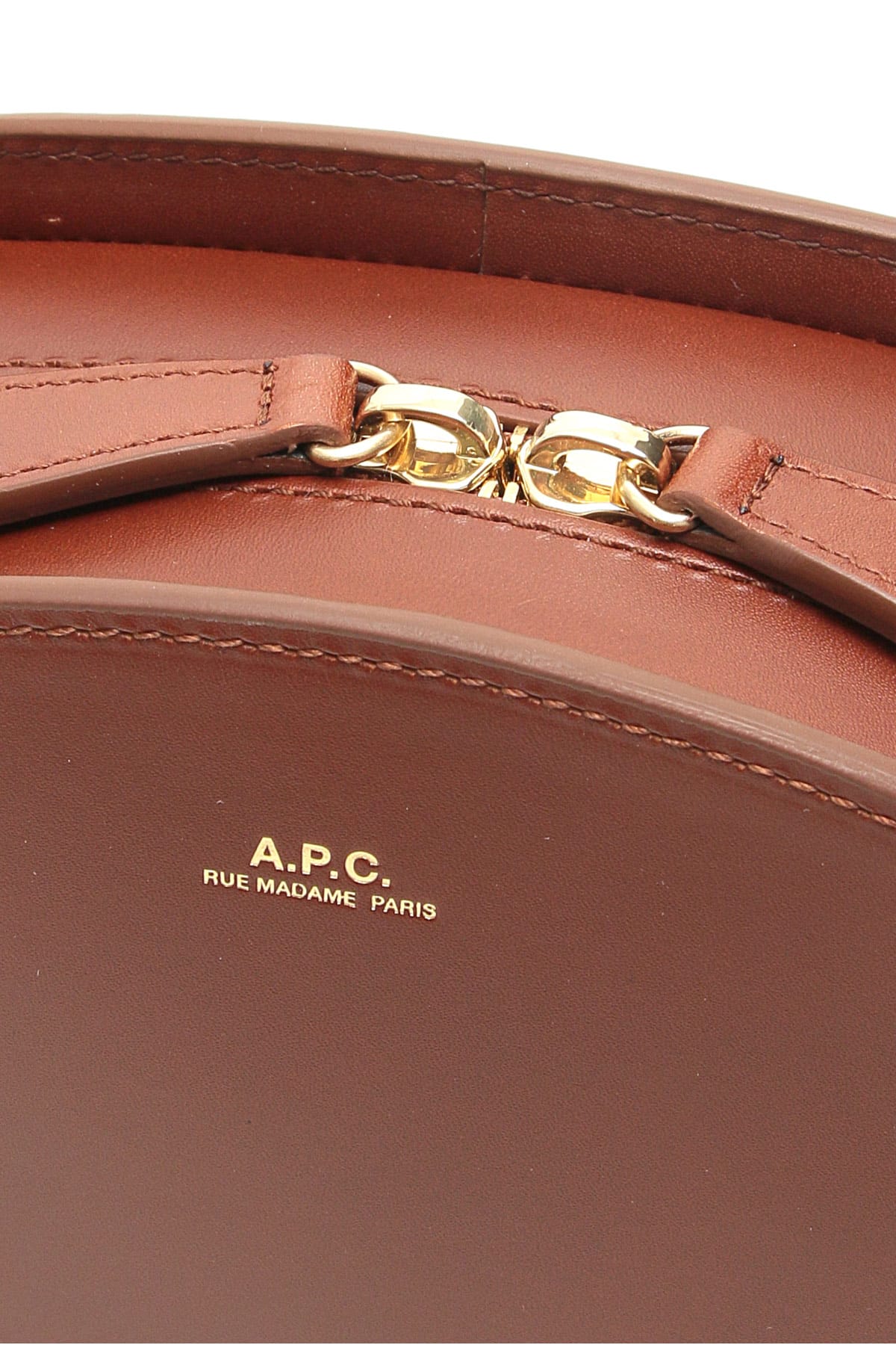 Shop Apc Demi-lune Crossbody Bag In Noisette (brown)
