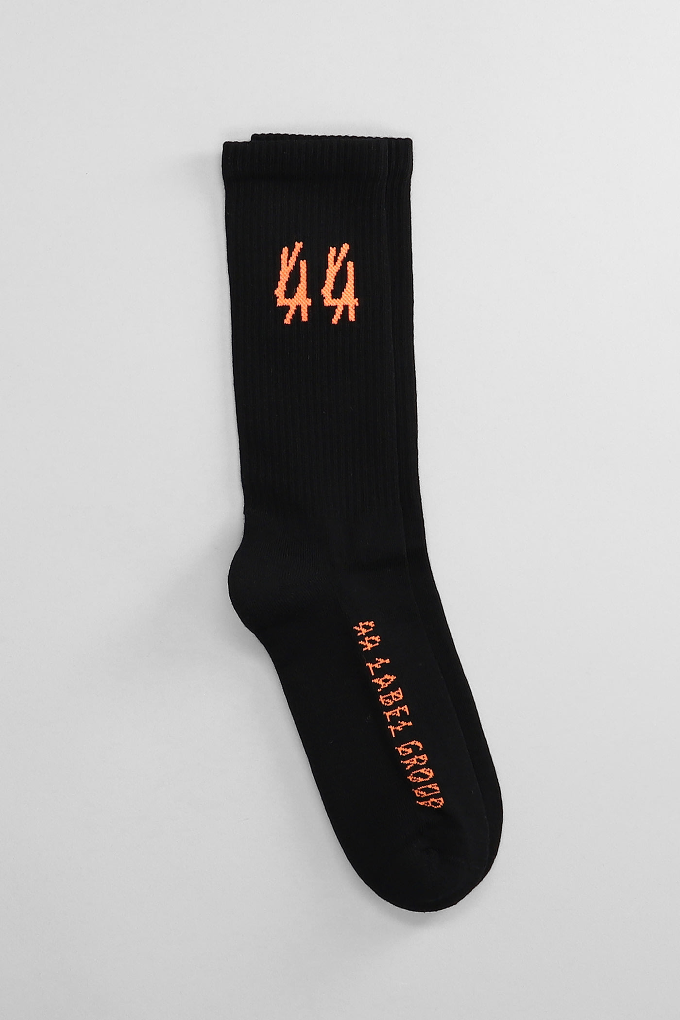 44 Label Group Intarsia-knit Logo Socks In Black