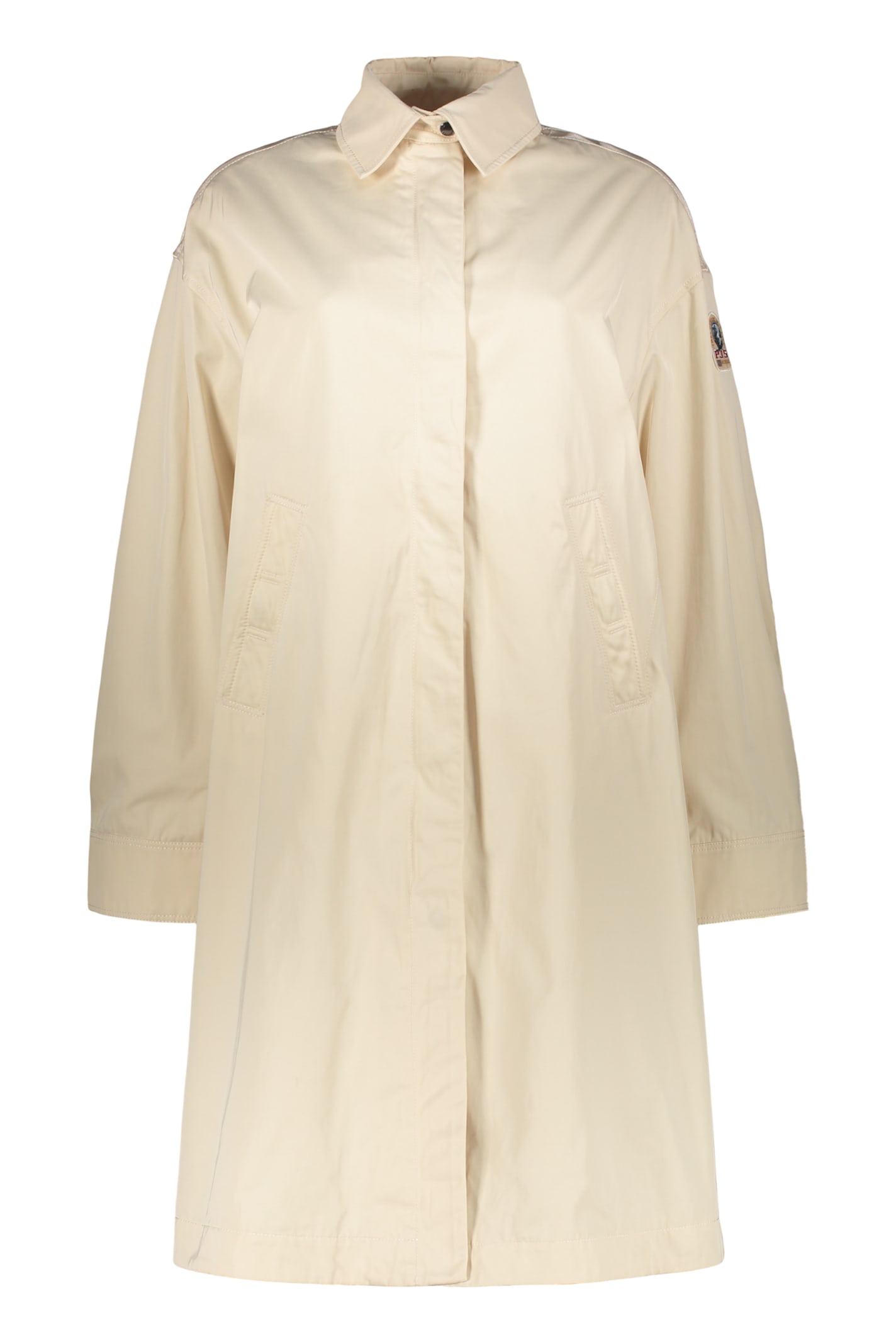 Parajumpers Long Beige Jacket With Classic Elegant Collar In Neutral