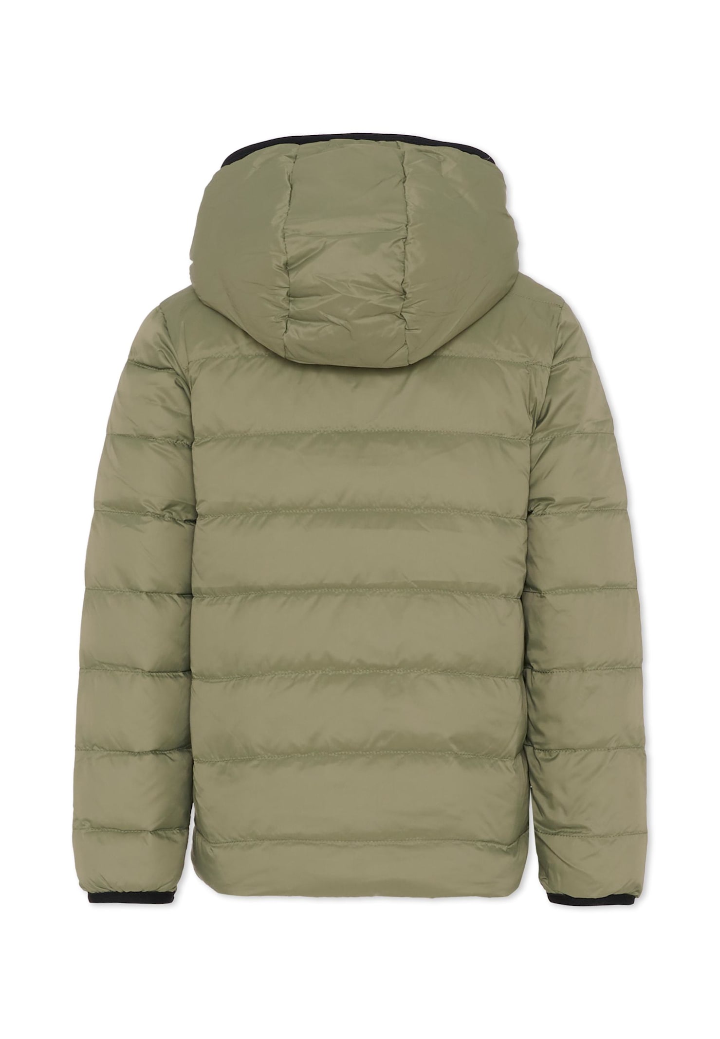 Hugo Boss Reversible Green Down Jacket For Boy With Logo In Green