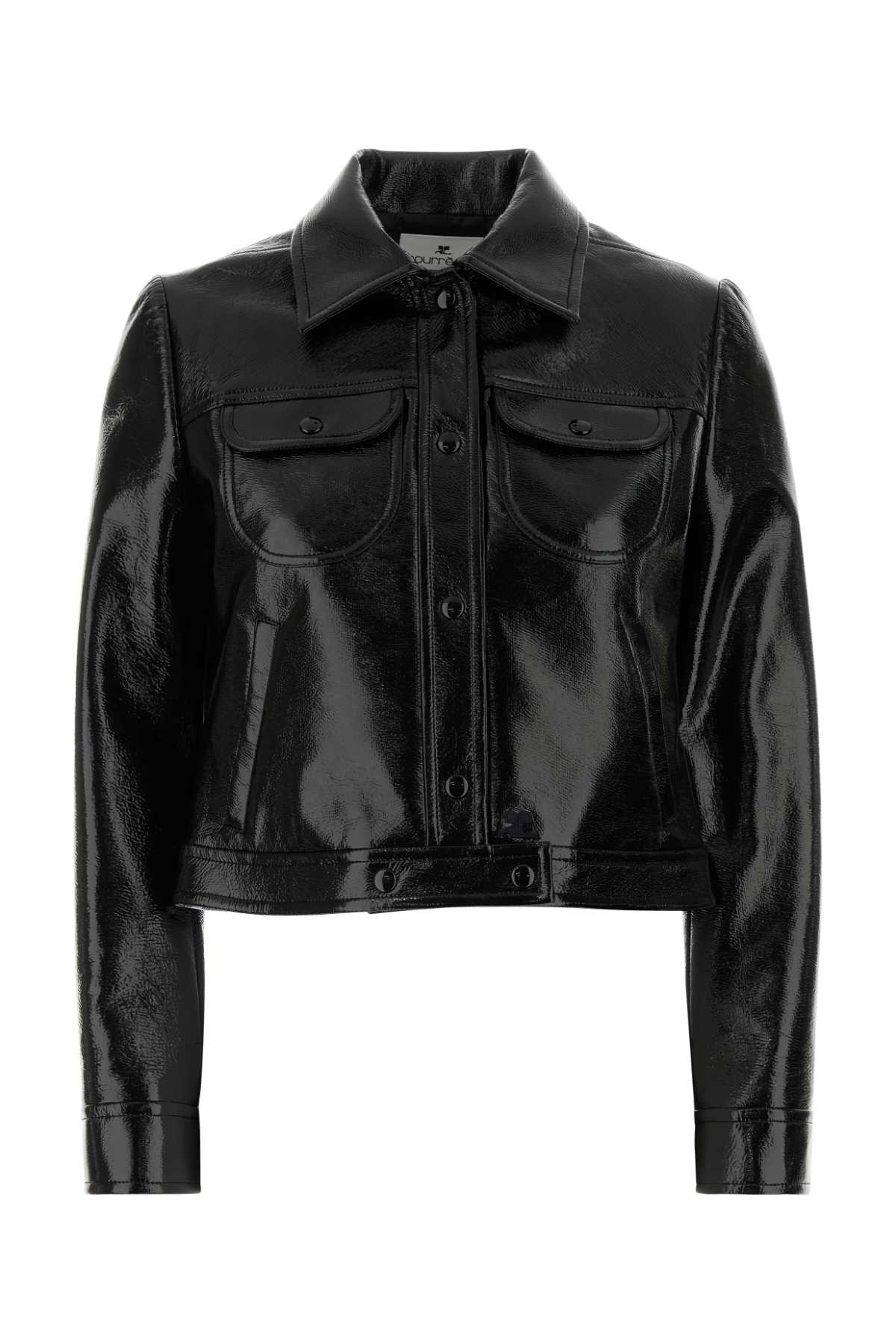 Courrèges Black Stretch Vinyl Jacket