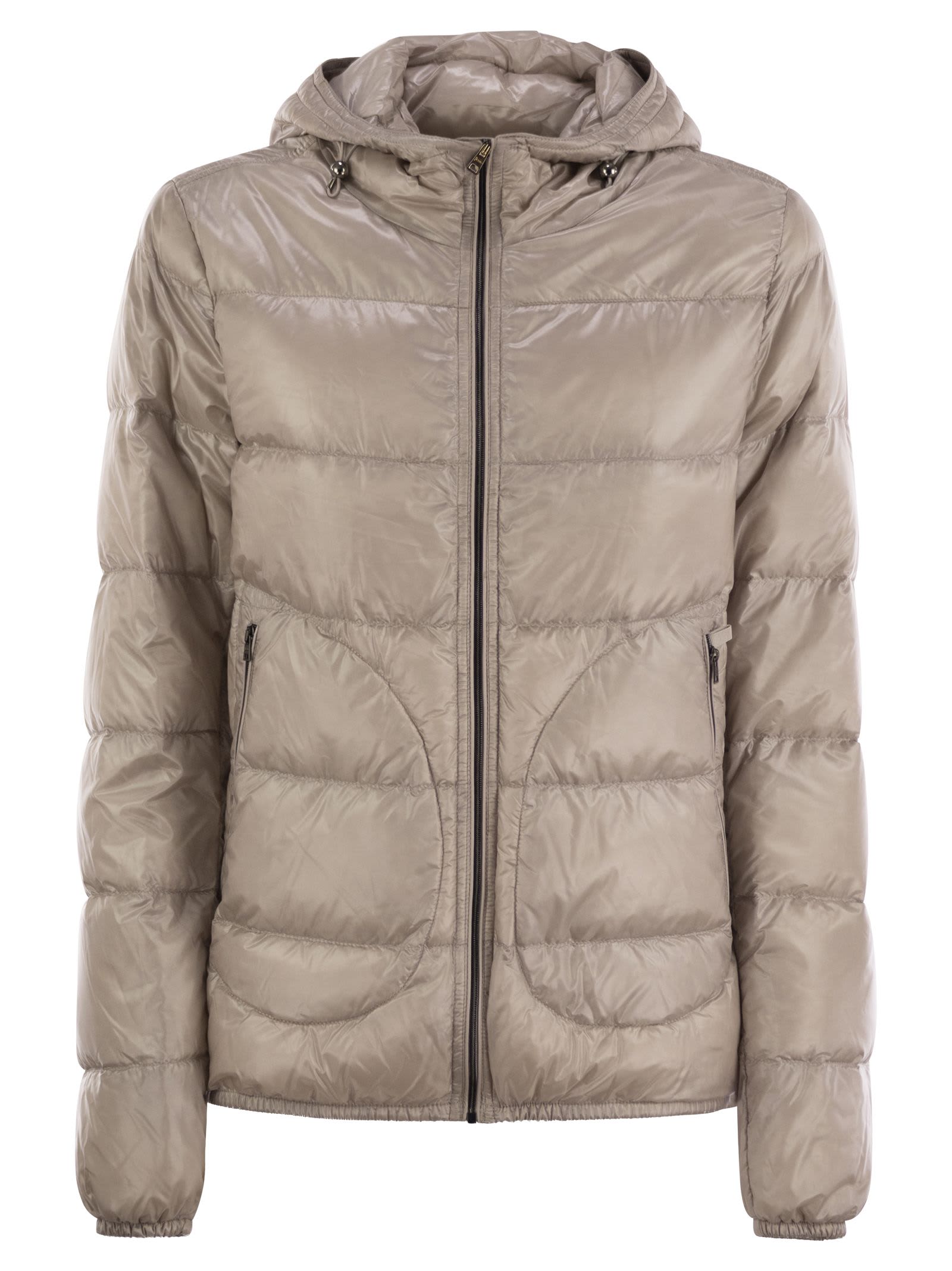 Shop Herno Ultralight Nylon Down Bomber Jacket In Ice