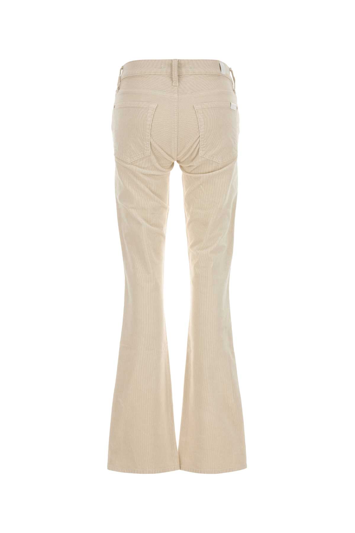 7 For All Mankind Corduroy Pant Sand Flared Leg In White