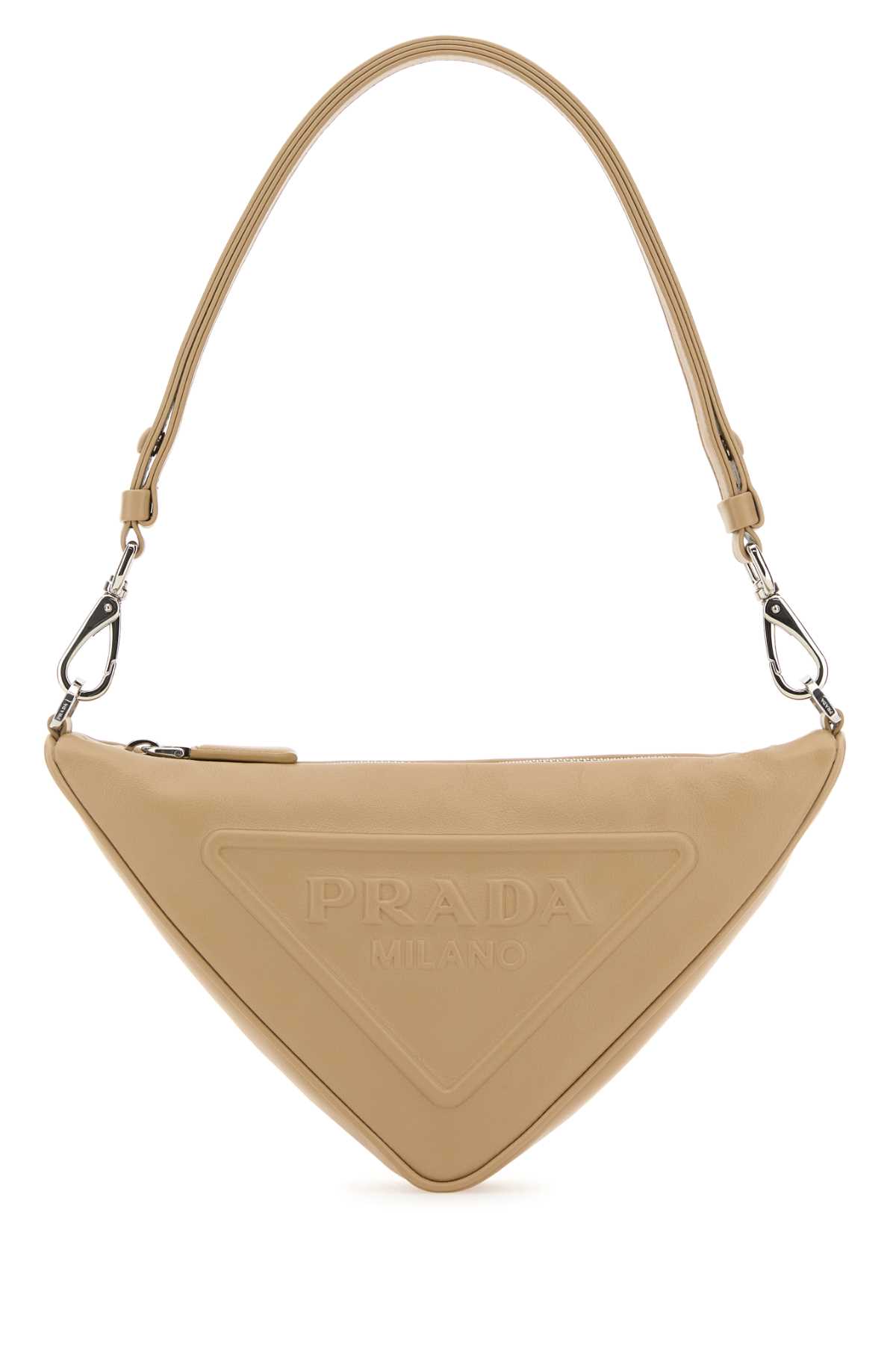 Sand Leather Prada Triangle Shoulder Bag