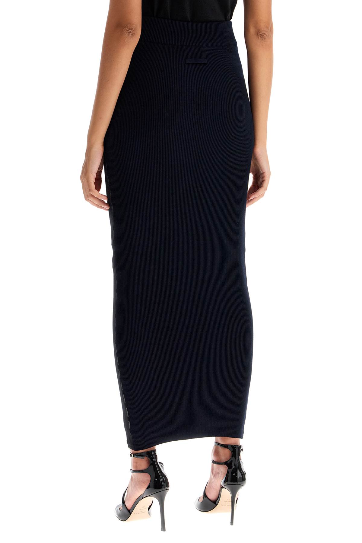 Shop Jean Paul Gaultier Striped Skirt In In Navy/white/black (black)