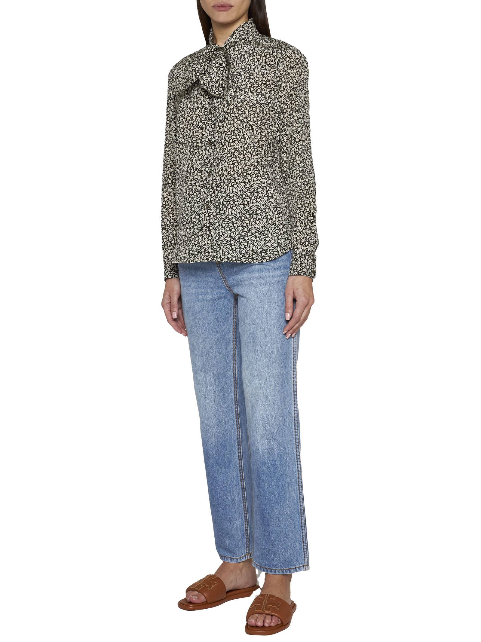 Shop Tory Burch Straight Leg Jeans In Vintage Wash