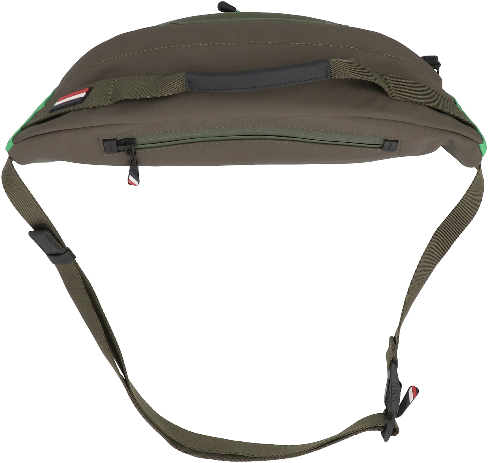 Moncler Nylon Belt Bag Leather Inserts In Green