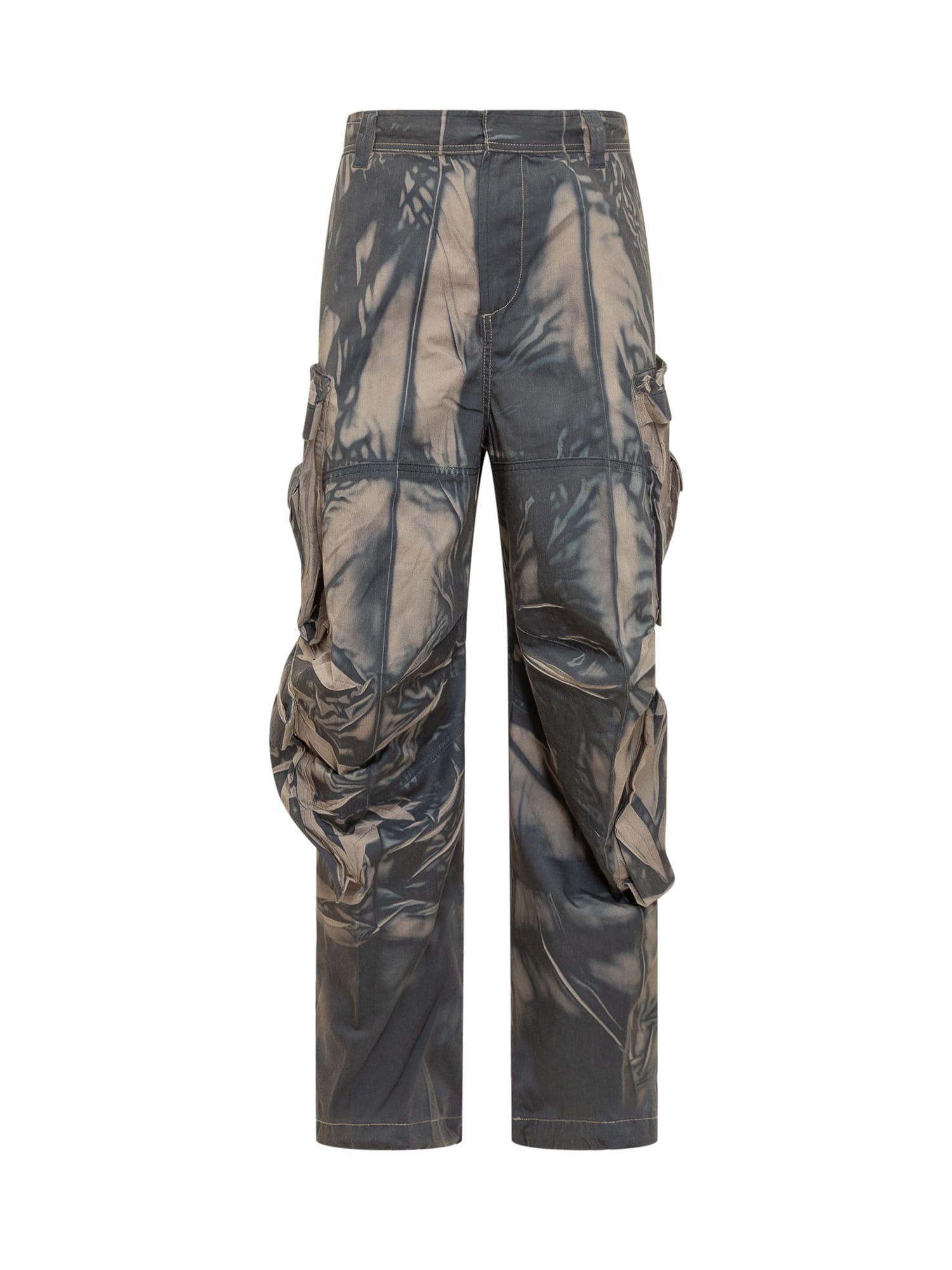 DIESEL CARGO PANTS WITH IRREGULAR TWO-TONE EFFECT