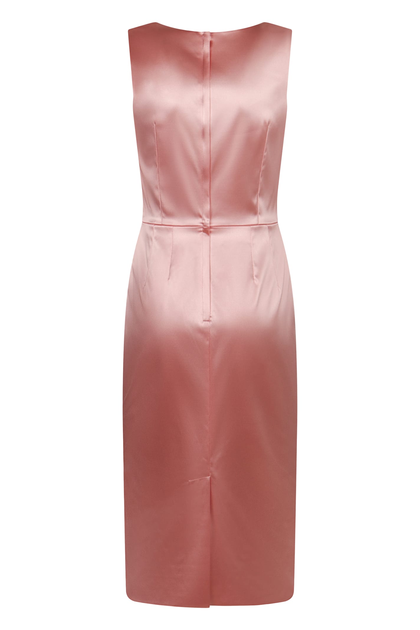 Dolce & Gabbana Satin Midi Dress In Pink