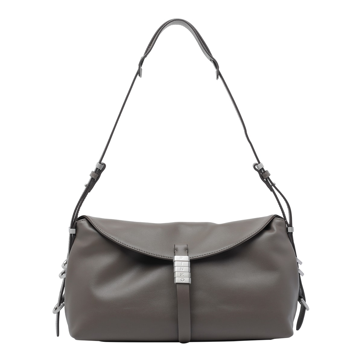 Pinko New Saddle Shoulder Bag In Gray