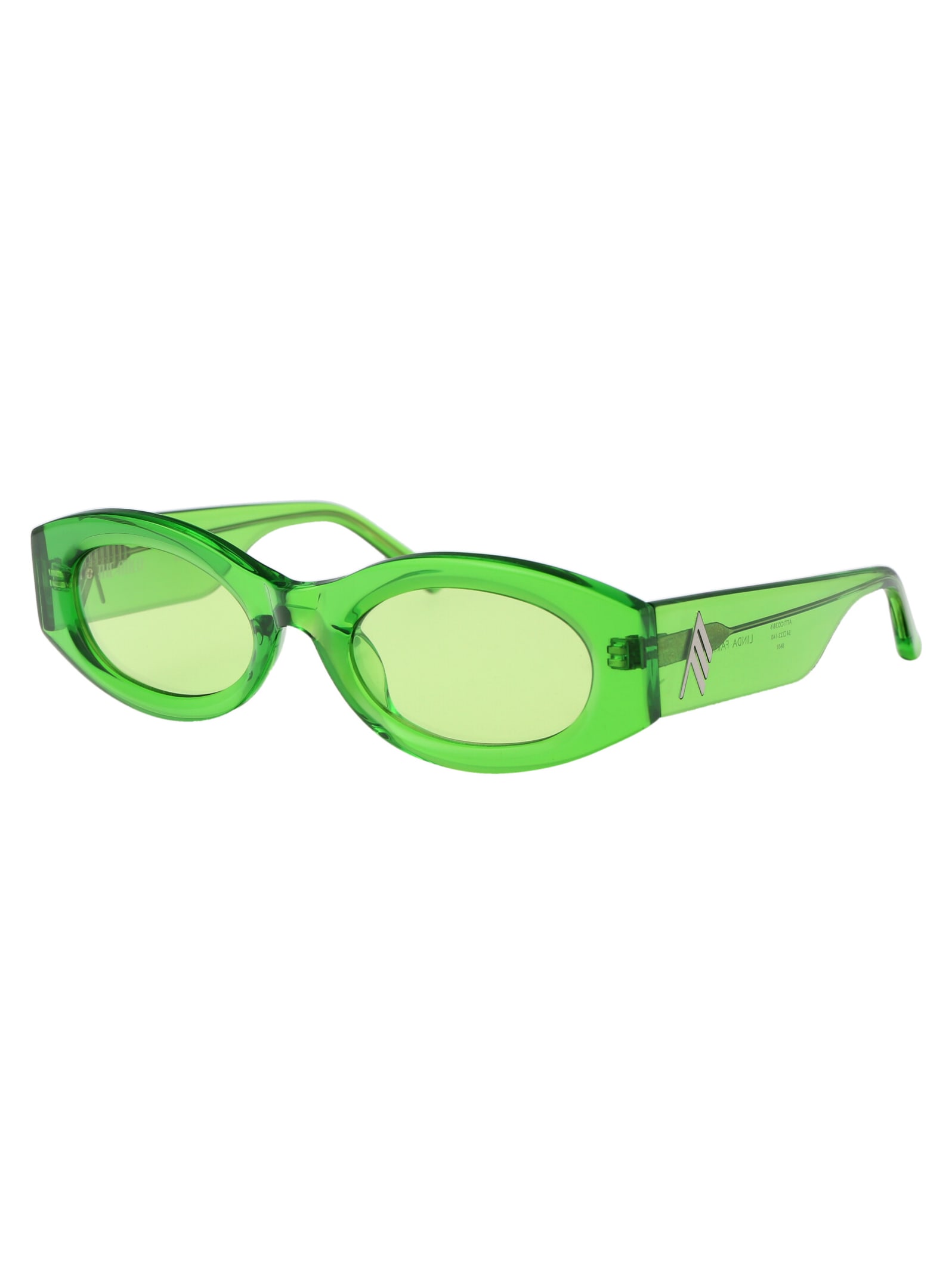 Shop Attico Berta Sunglasses In 06 Green Silver Green