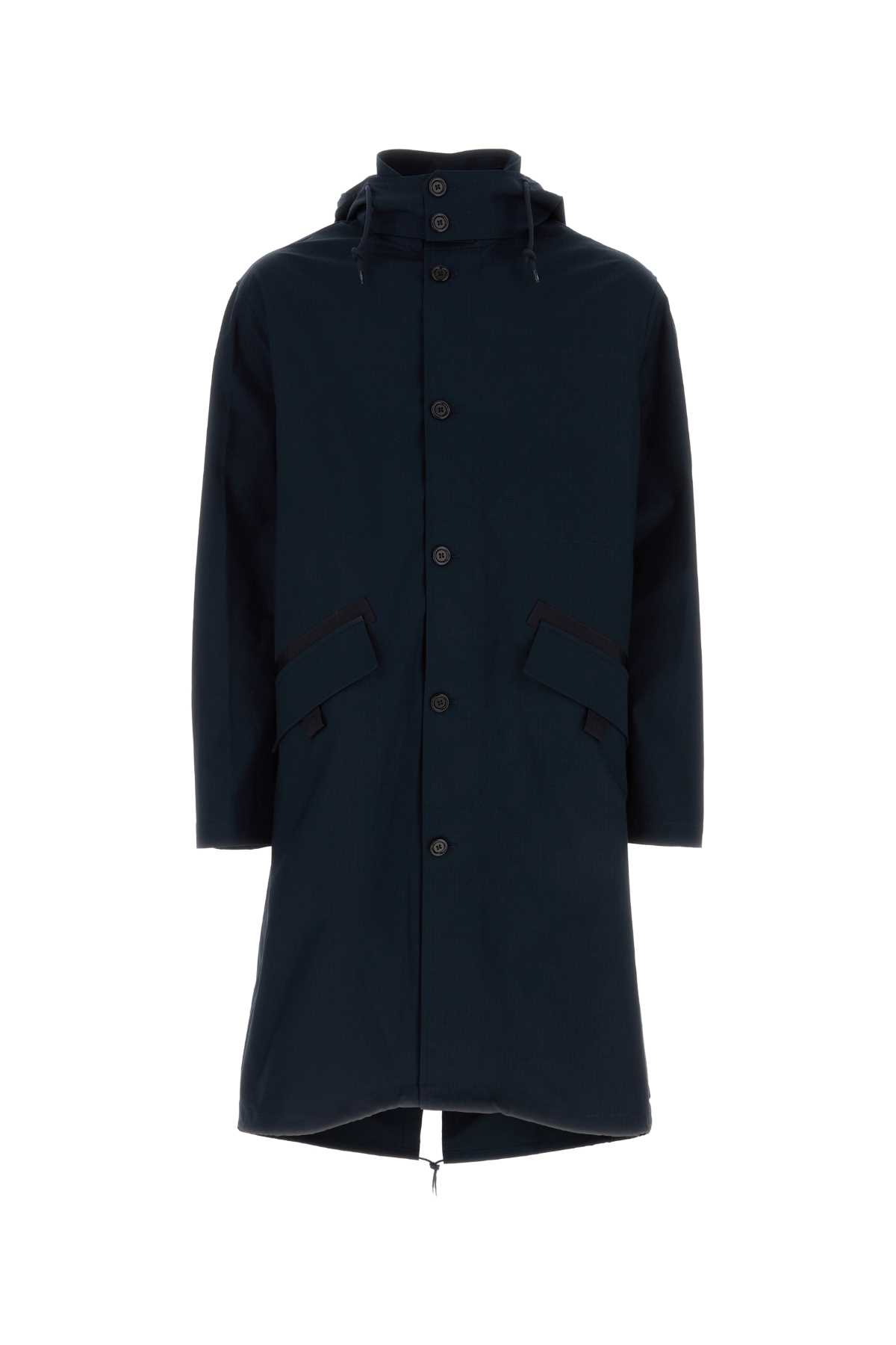 Shop Apc Midnight Blue Stretch Cotton Parka In Darknavy