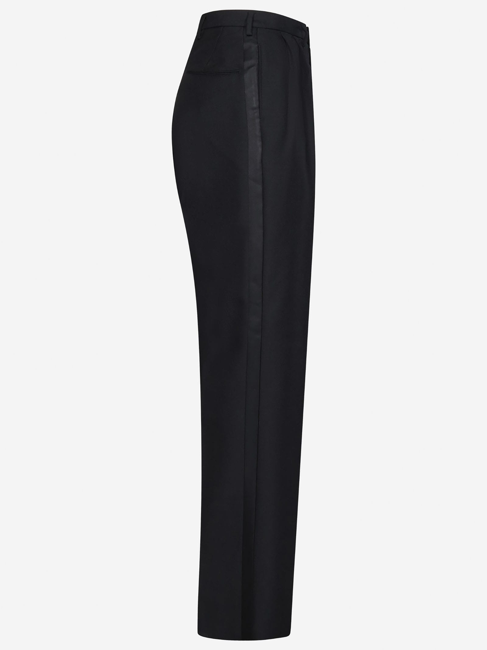 Maison Margiela Wool Trousers In Black
