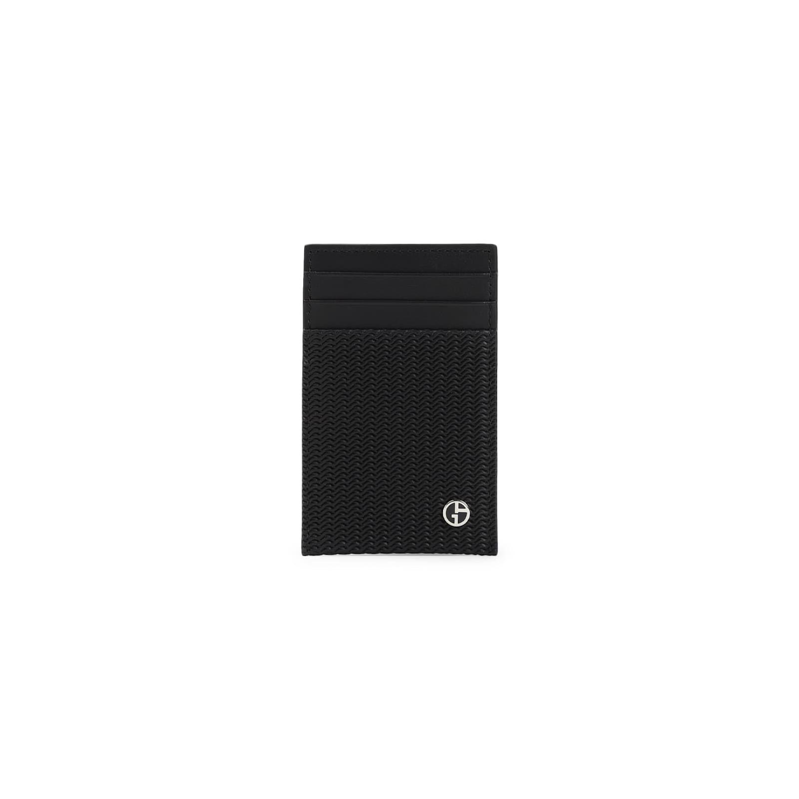 Shop Giorgio Armani Credit Card Holder In Nero