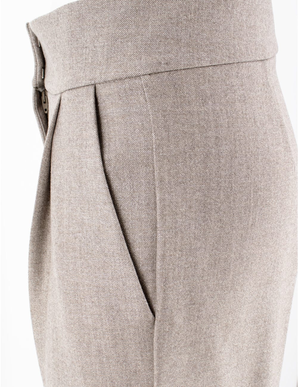 Shop Le Tricot Perugia Trousers In Taupe Lurex