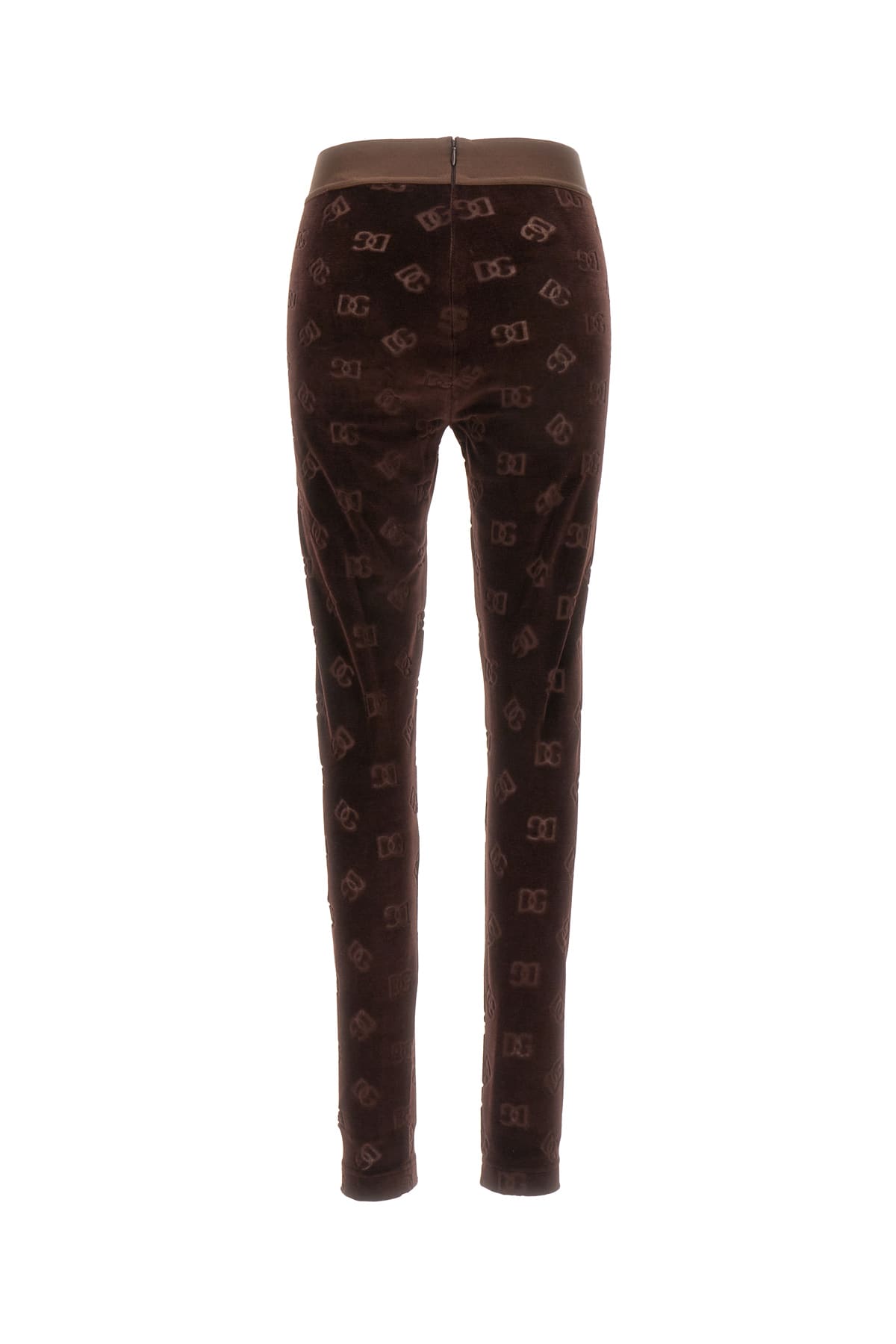 Shop Dolce & Gabbana Chocolate Chenille Leggings In M0023