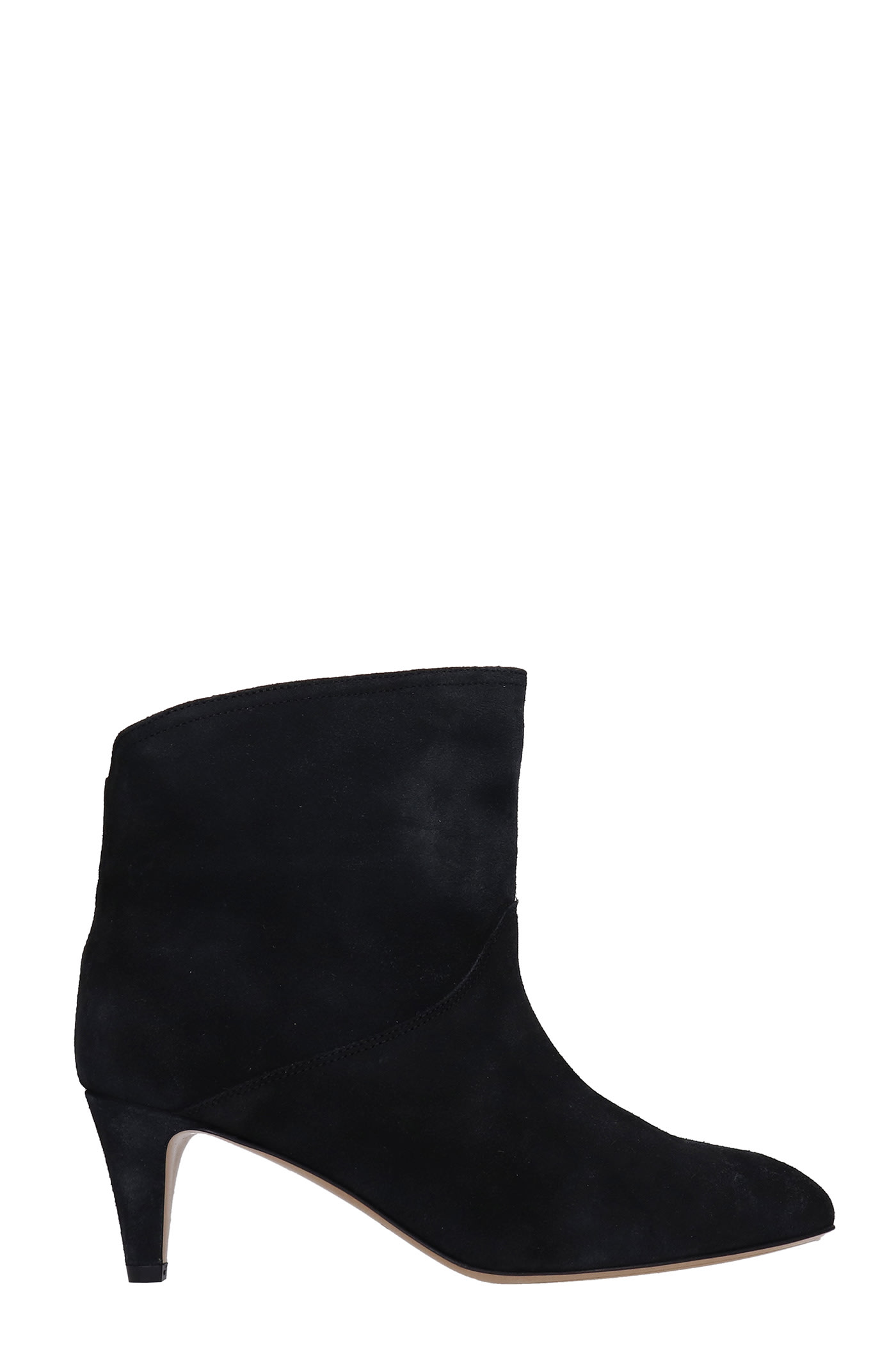 Isabel Marant Defya High Heels Ankle Boots In Black Suede
