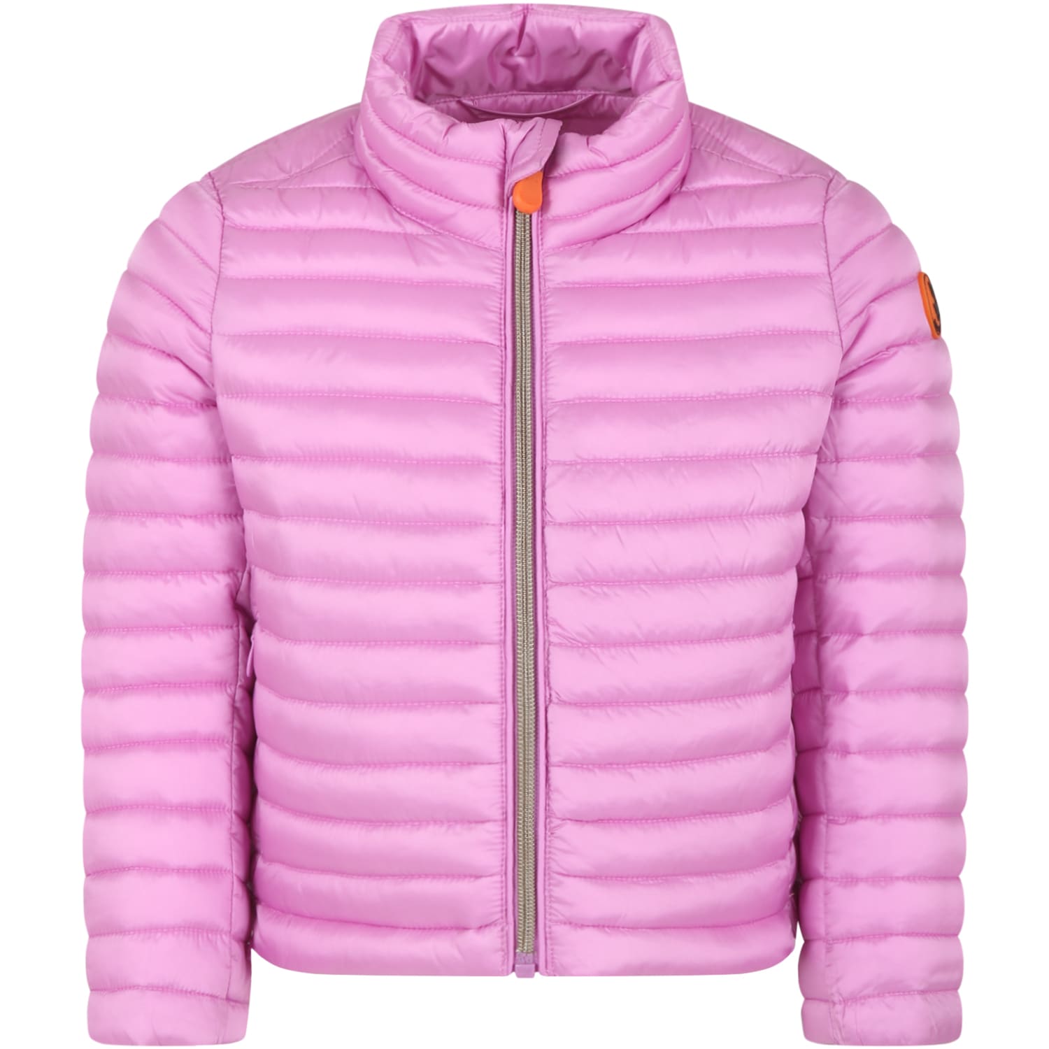 SAVE THE DUCK LILAC JACKET FOR GIRL WITH ICONIC LOGO
