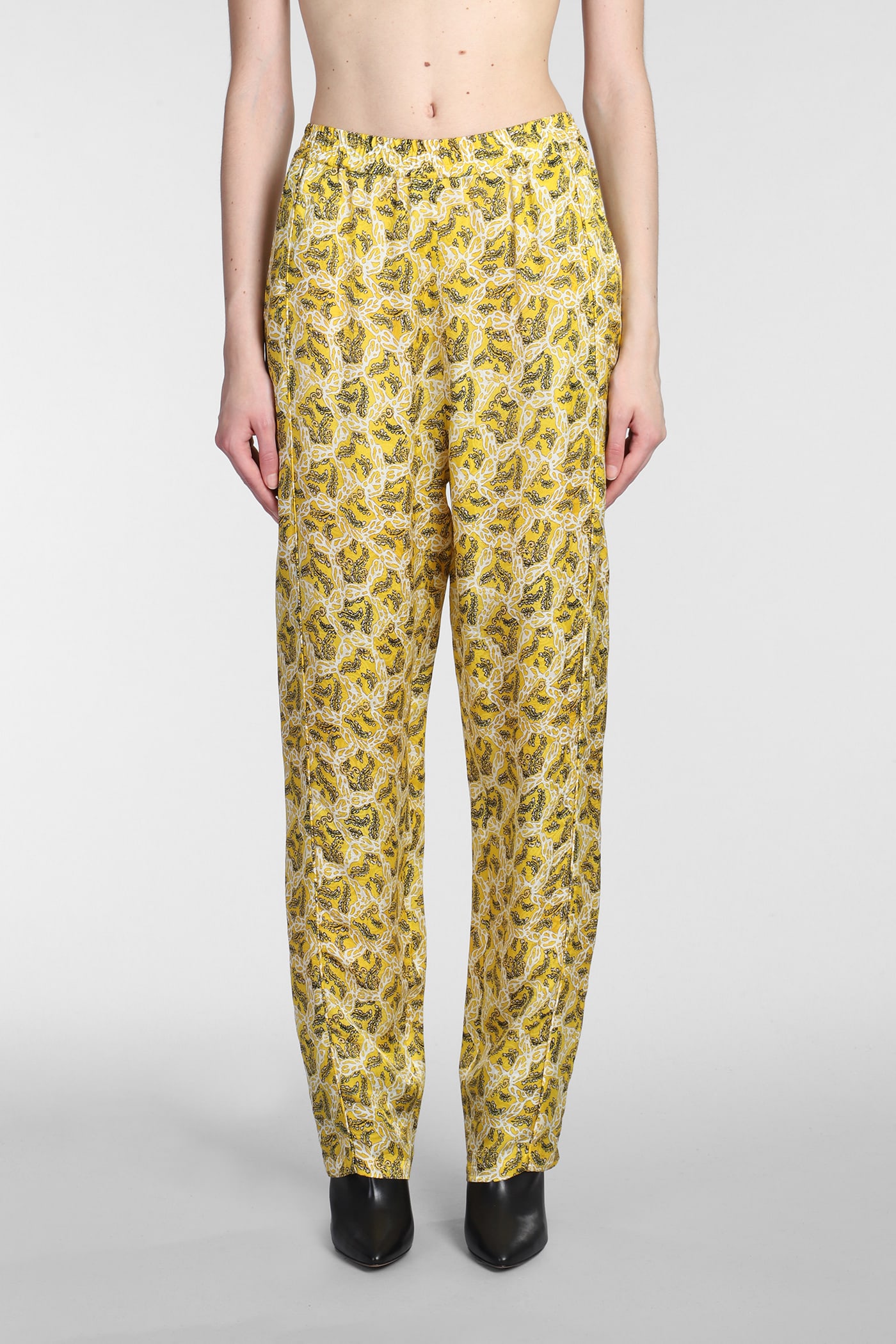 ISABEL MARANT PIERA PANTS IN YELLOW COTTON