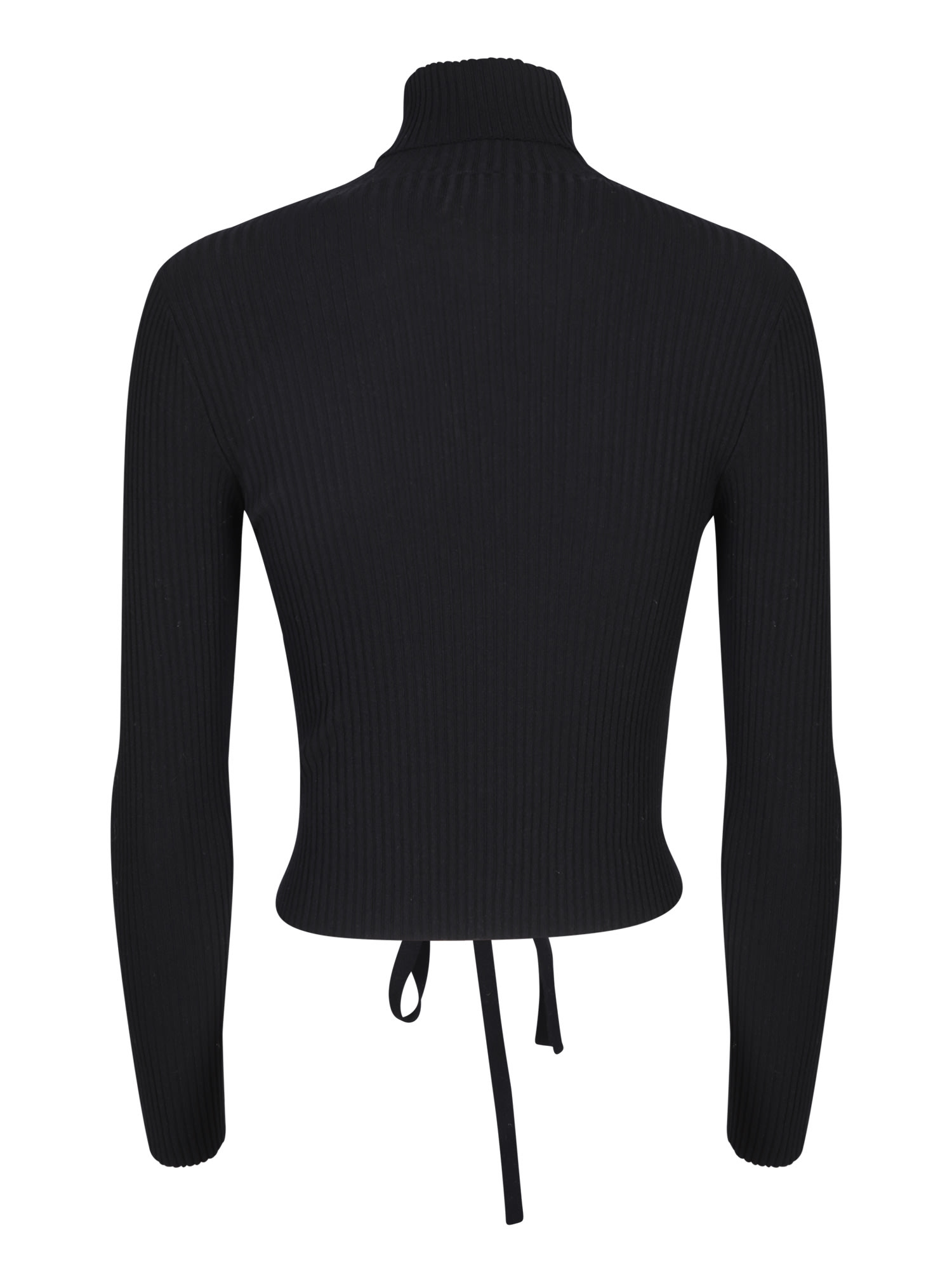 Shop Ssheena Black Lace-up Cropped Sweater
