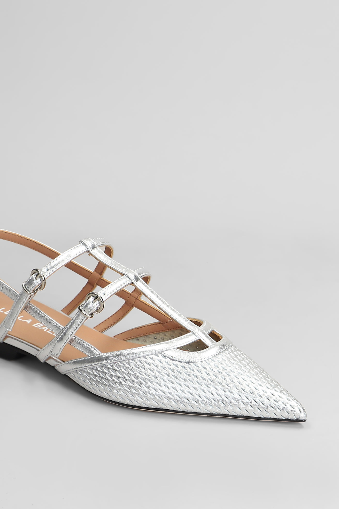Shop Lella Baldi Ballet Flats In Silver Leather