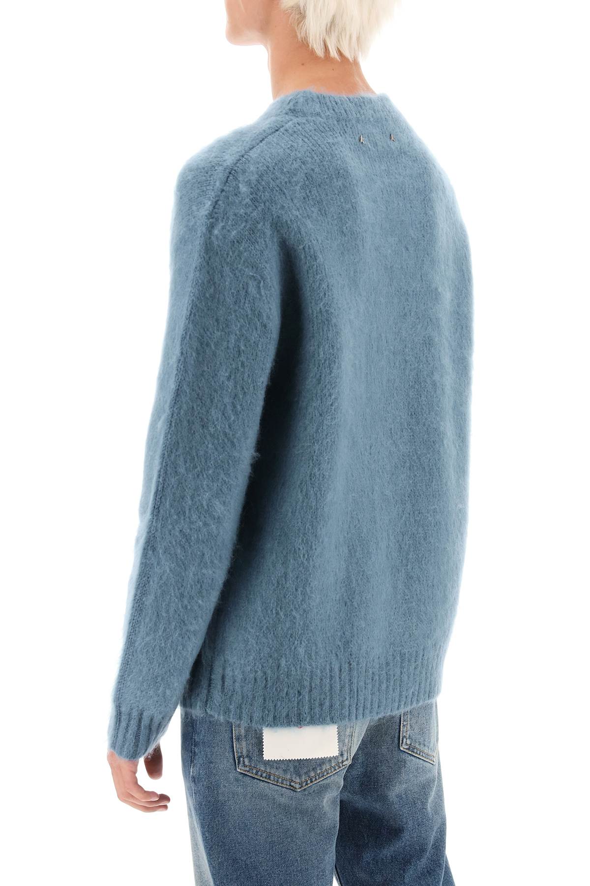Shop Golden Goose Devis Brushed Mohair And Wool Sweater In Spring Lake (light Blue)