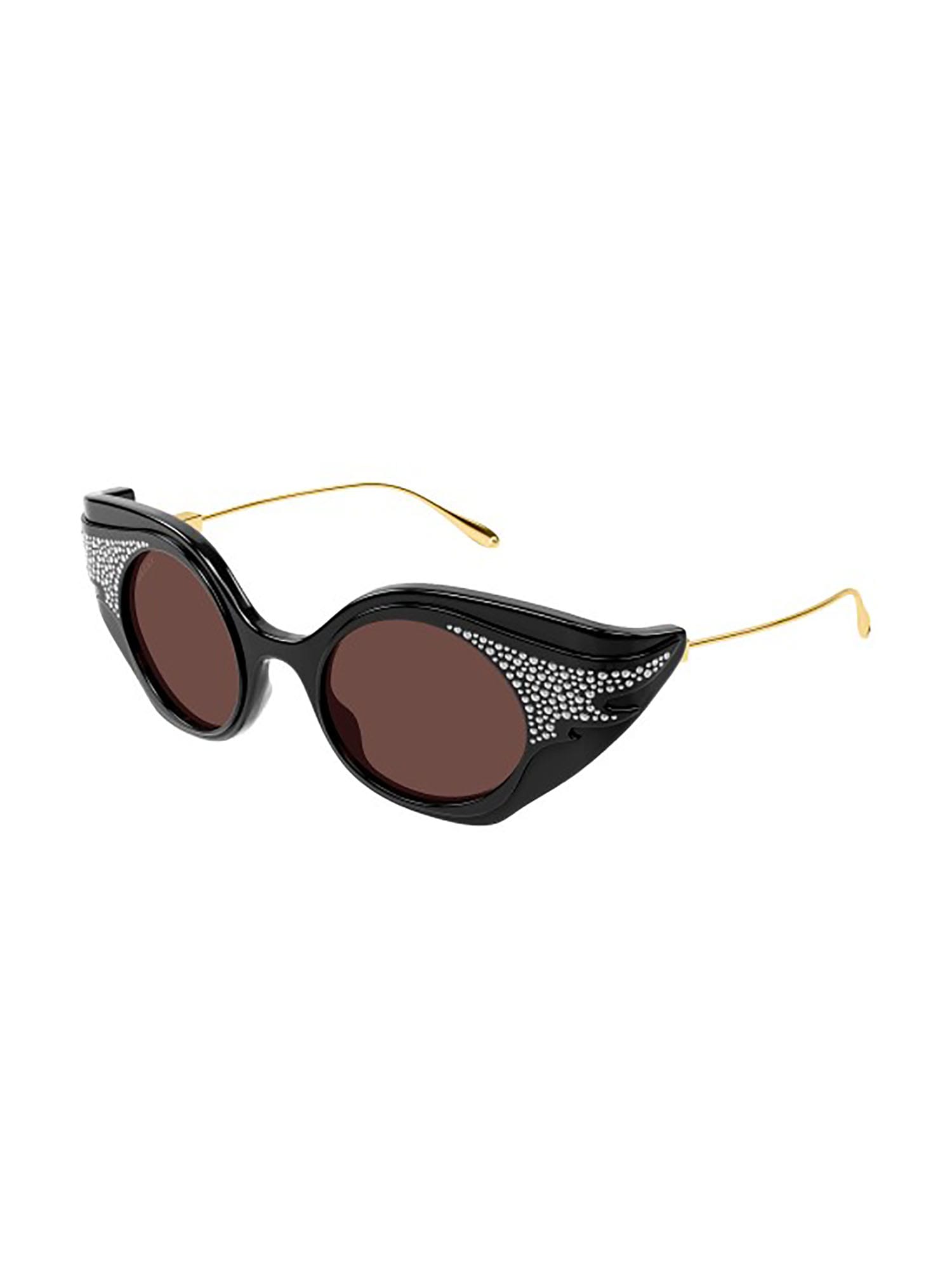 Shop Gucci Gg1327s Sunglasses In Black Gold Brown