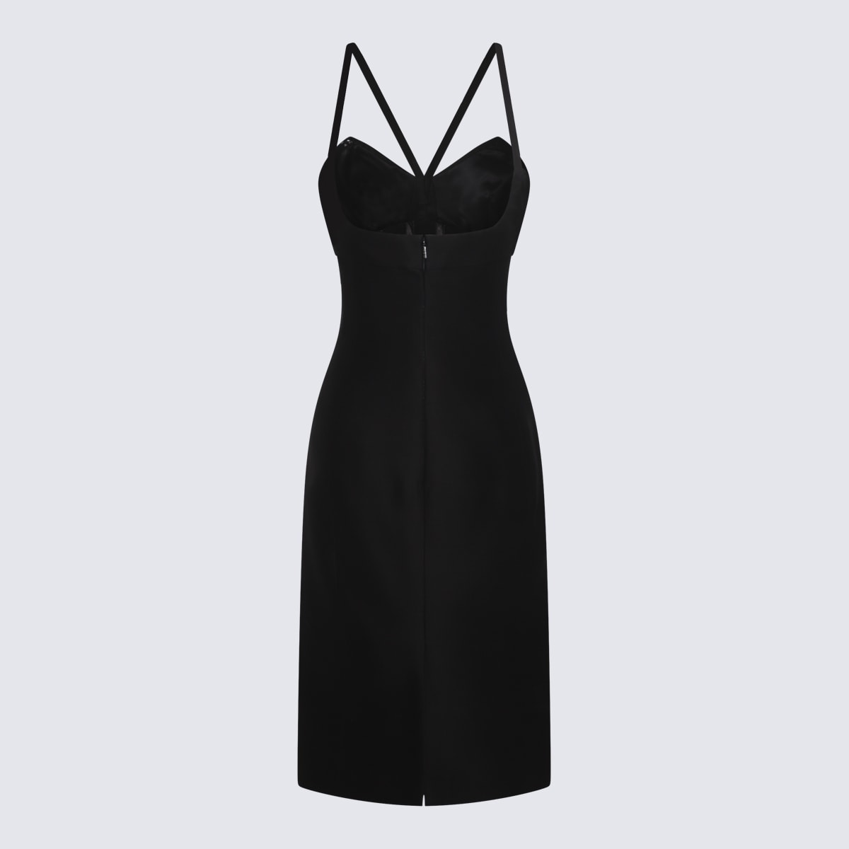 Shop Versace Black Silk Midi Dress