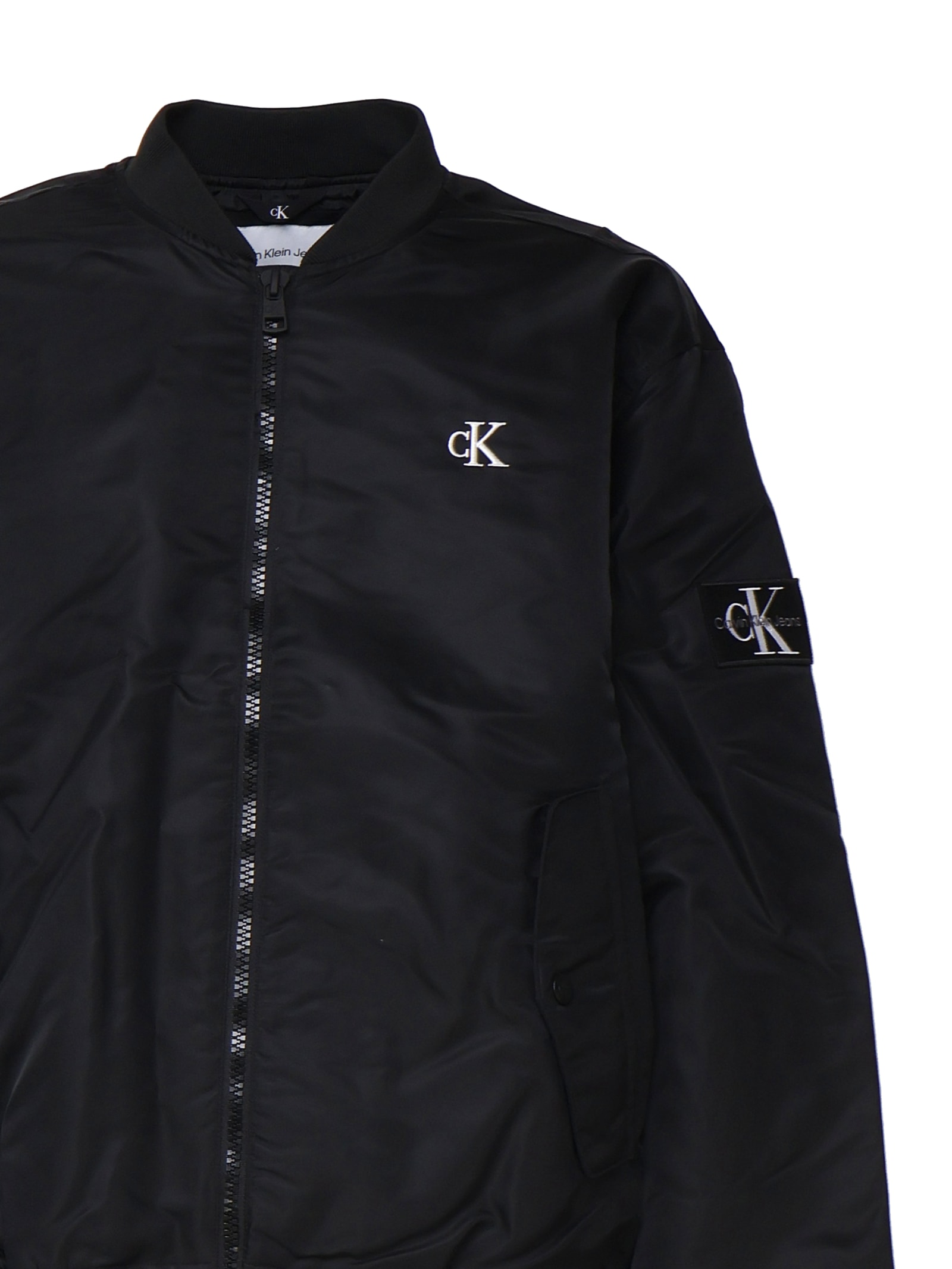 Shop Calvin Klein Bomber In Nylon In Black