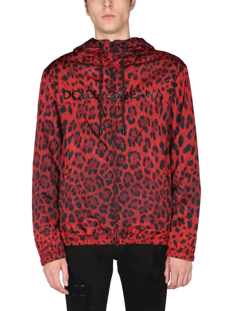 Dolce & Gabbana Jacket With Animal Print In Red