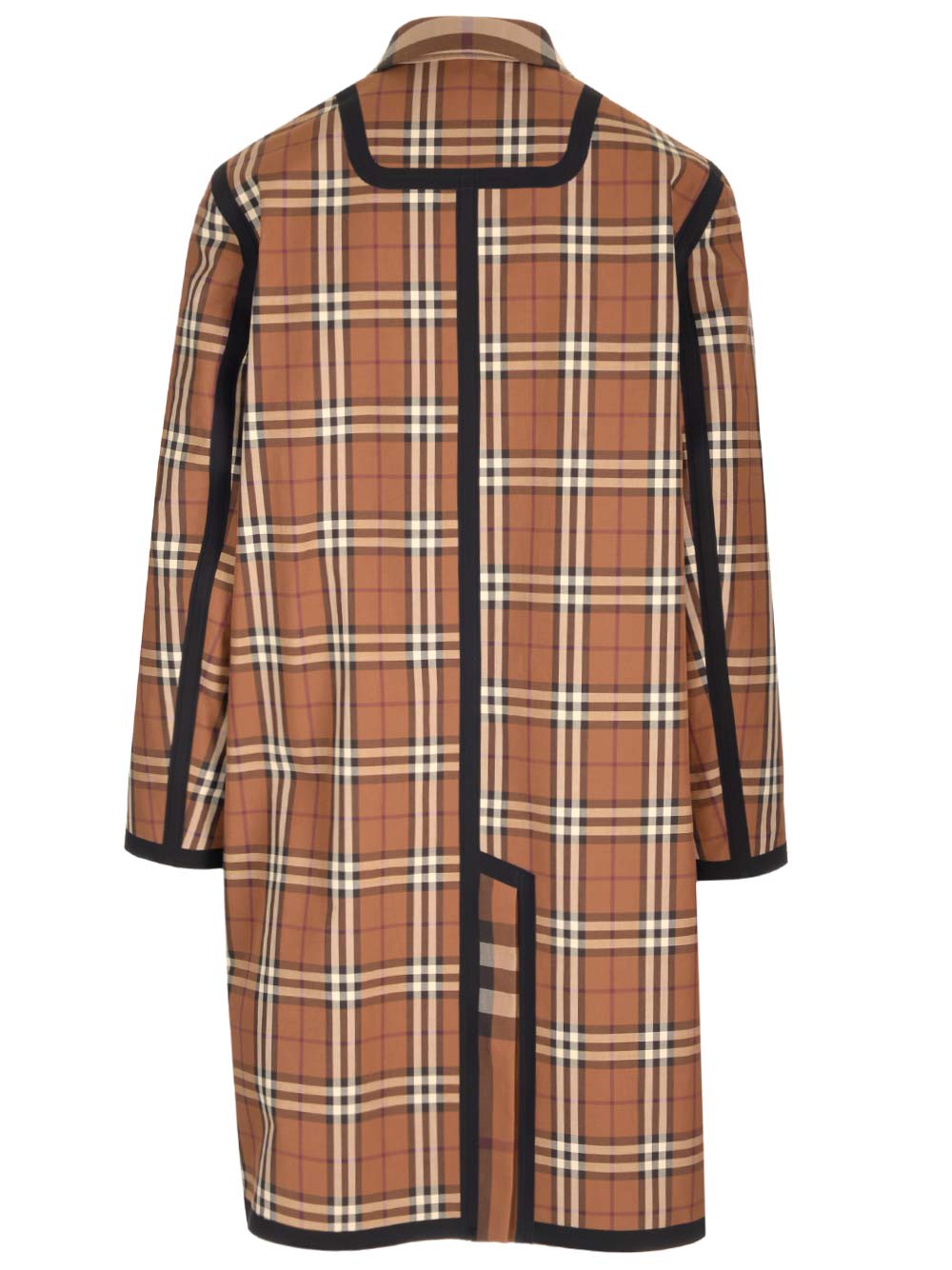 Shop Burberry Embroidered Cotton Eversible Overcoat In Brown