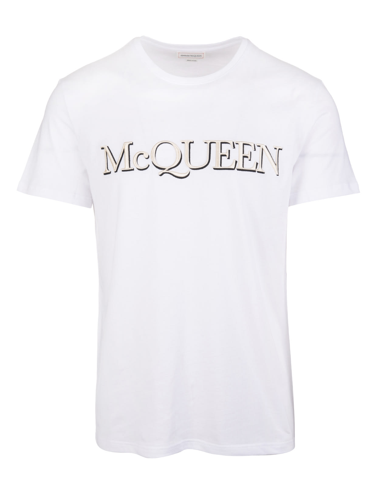 Alexander McQueen Man White Mcqueen Embroidered T-shirt
