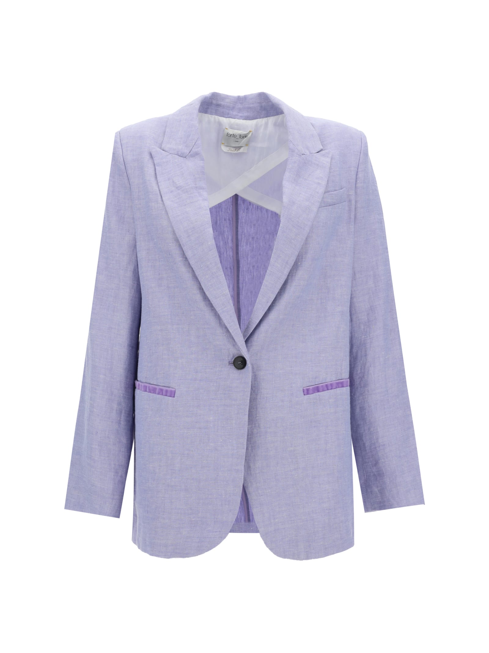 Shop Forte Forte Resca Blazer Jacket In Lilac