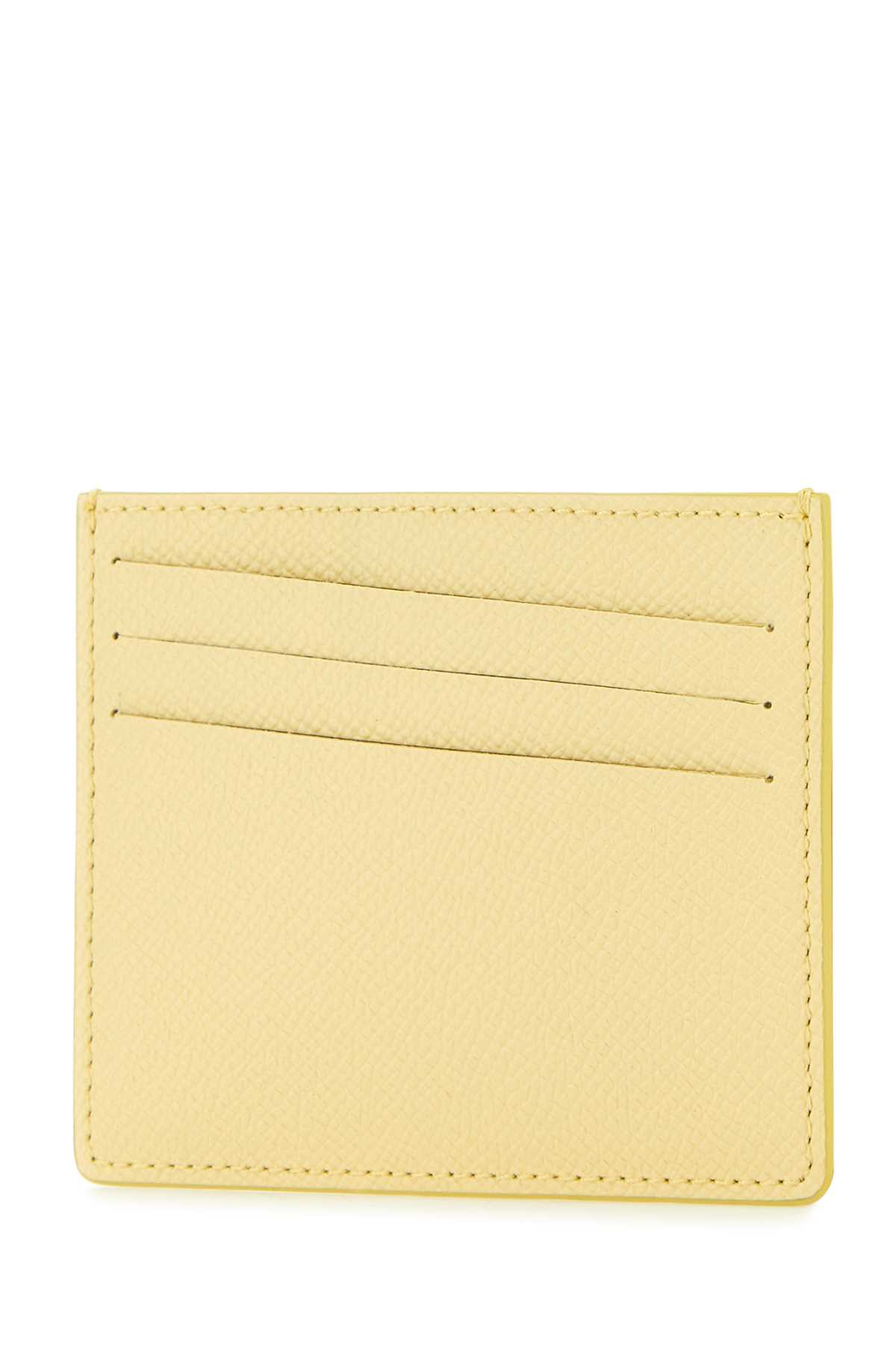 Shop Maison Margiela Pastel Yellow Leather Four Stitches Cardholder In Lemon
