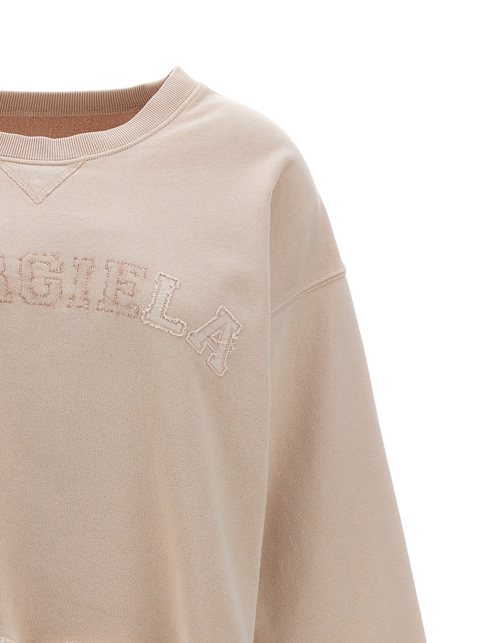 Shop Maison Margiela Logo Embroidery Sweatshirt In Pink