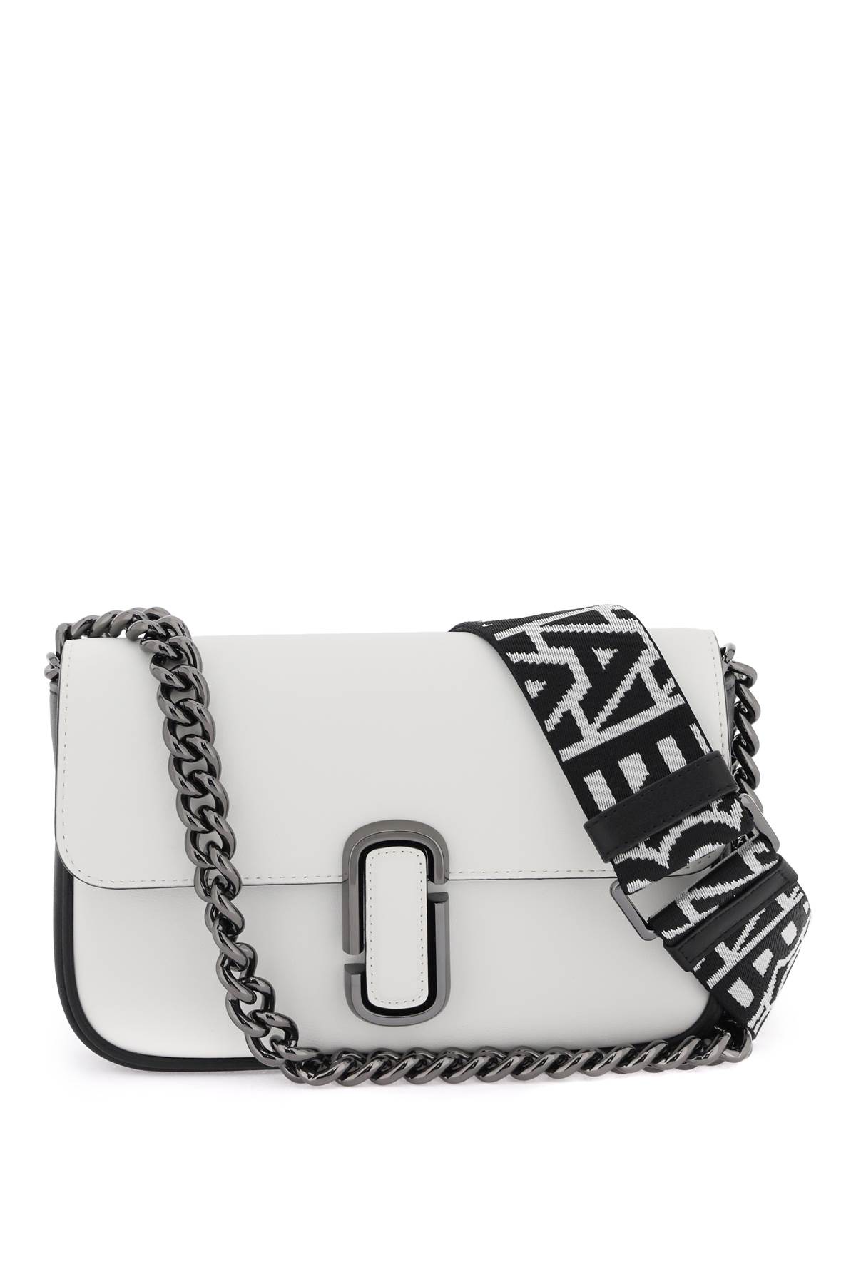 Shop Marc Jacobs The J Marc Mini Shoulder Bag In Black/white