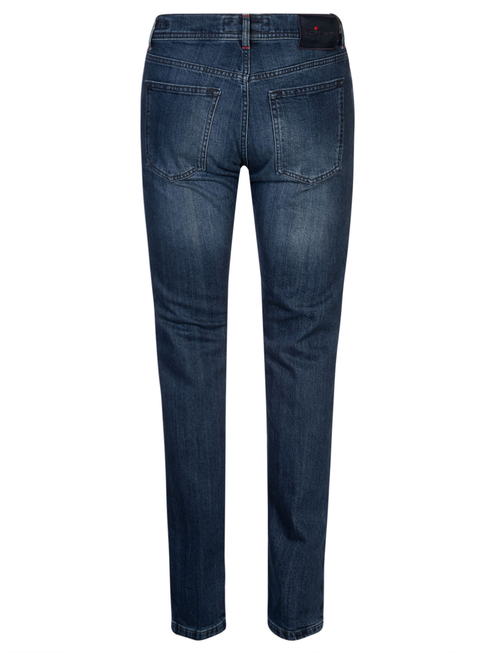 Shop Kiton Fitted Buttoned Jeans In Lav Scuro