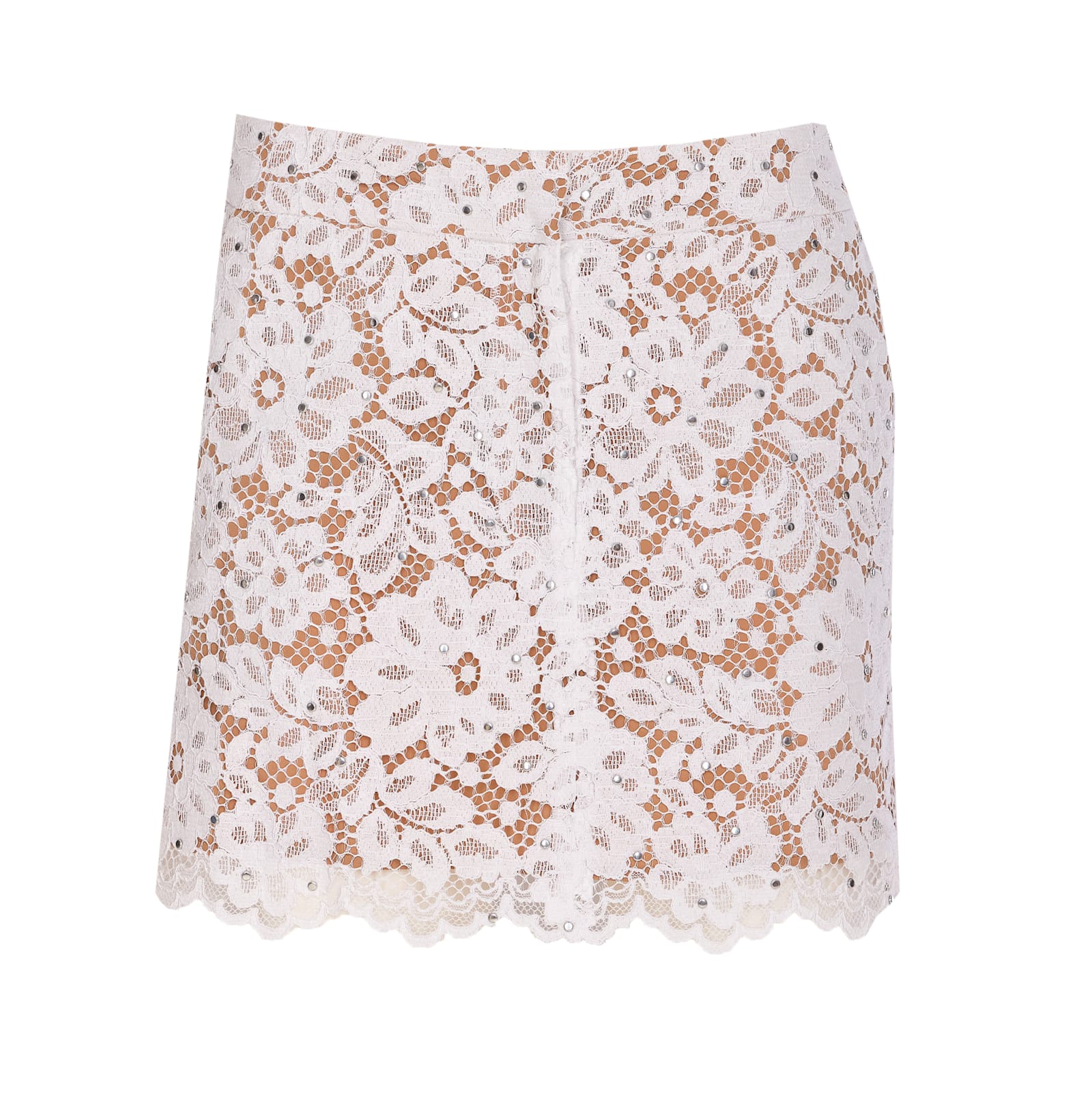 Michael Kors Studded Corded Floral Lace Mini Skirt