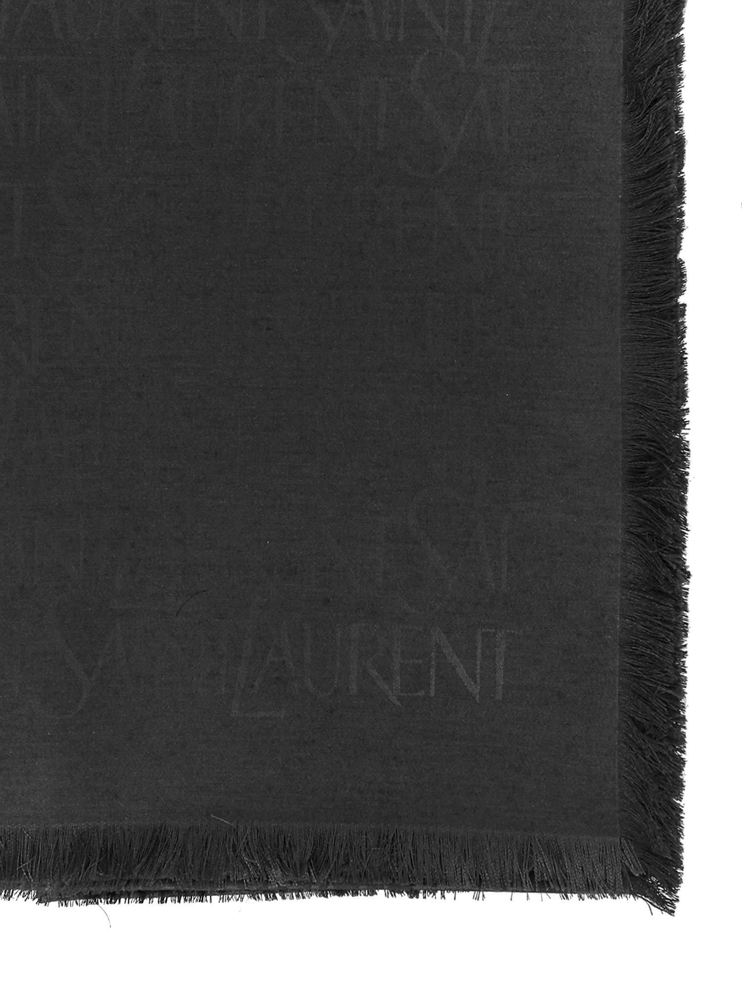 Shop Saint Laurent Foulard In Black