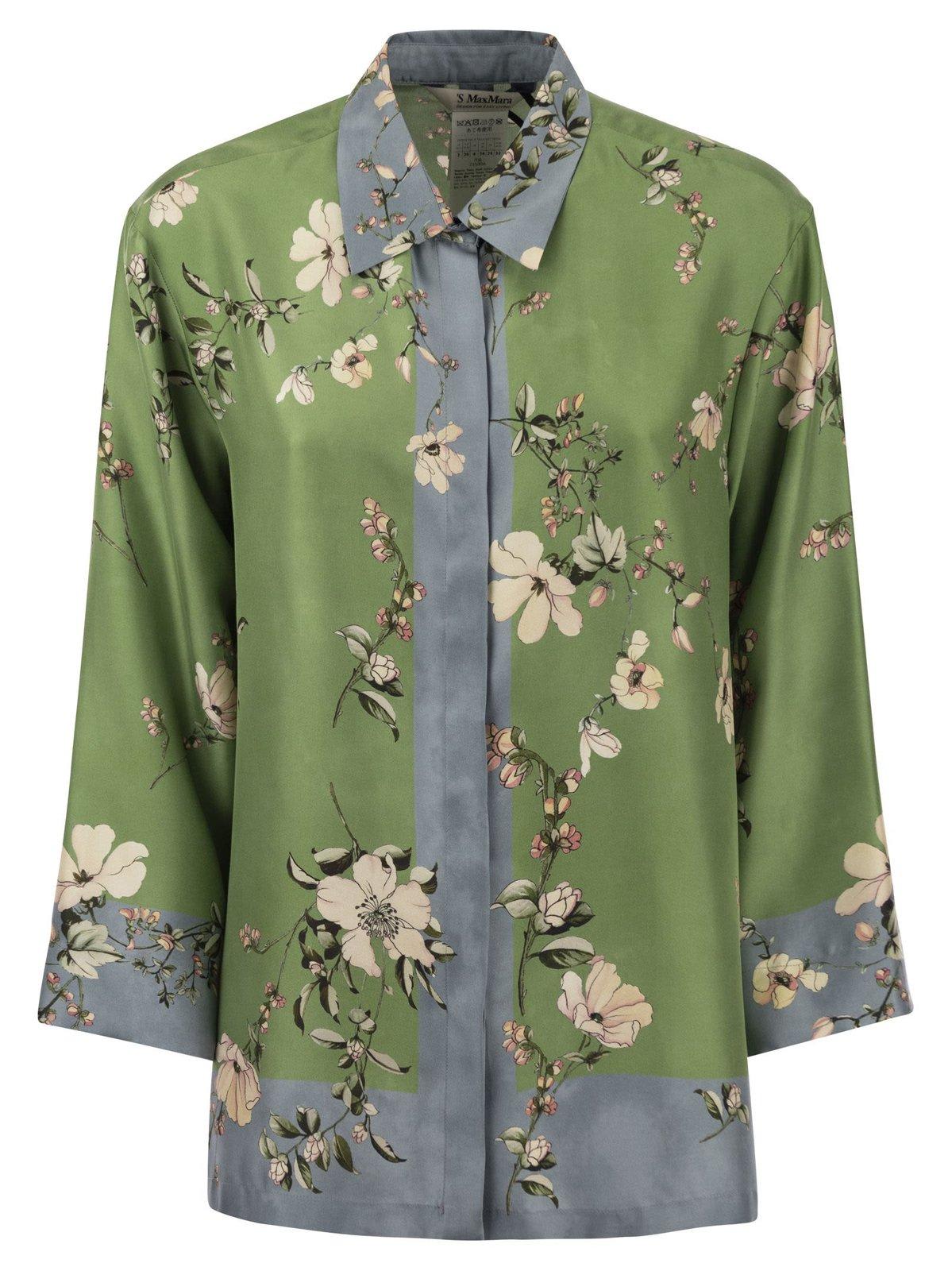 'S Max Mara Floral Printed Long-sleeved Shirt