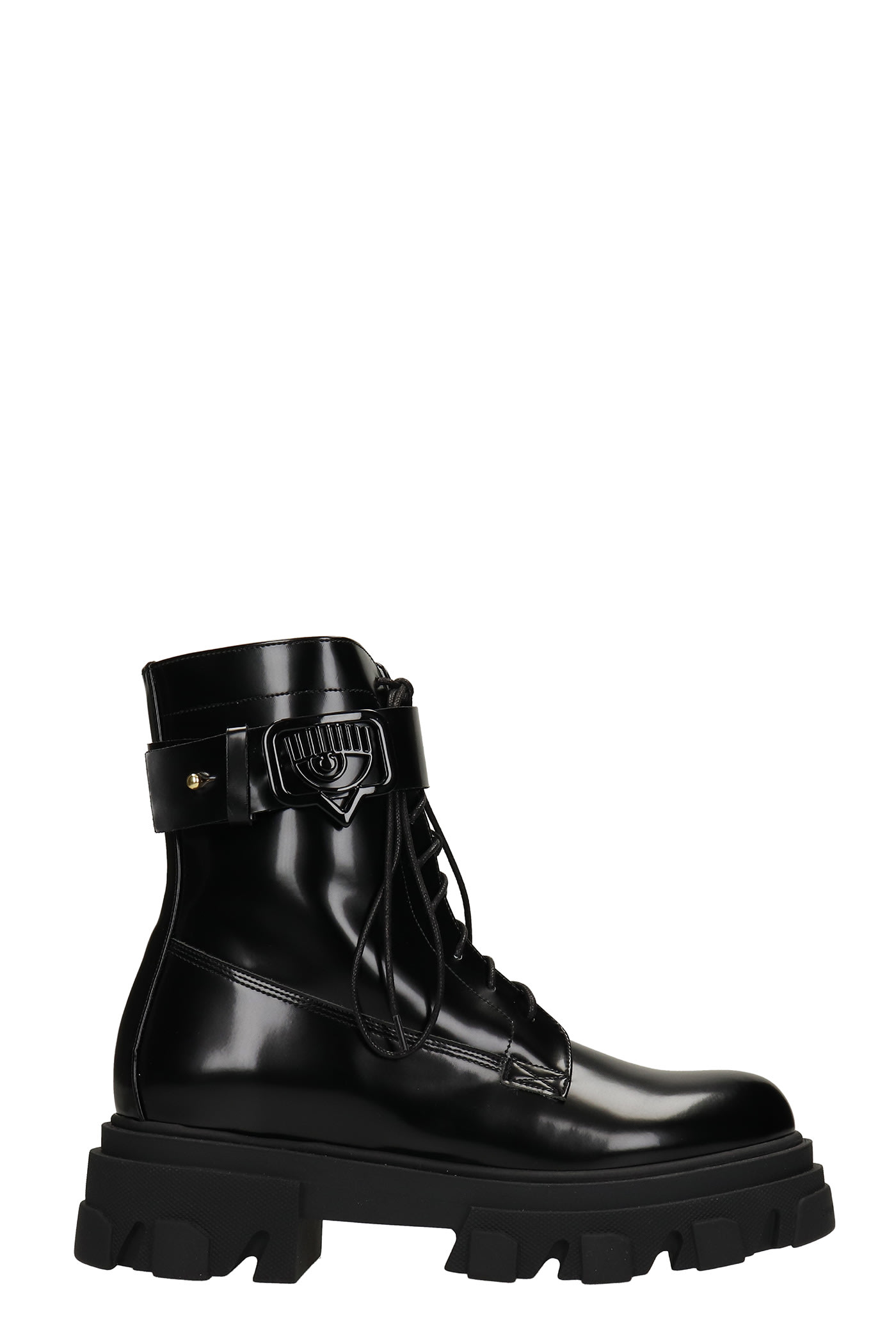Chiara Ferragni Combat Boots In Black Leather